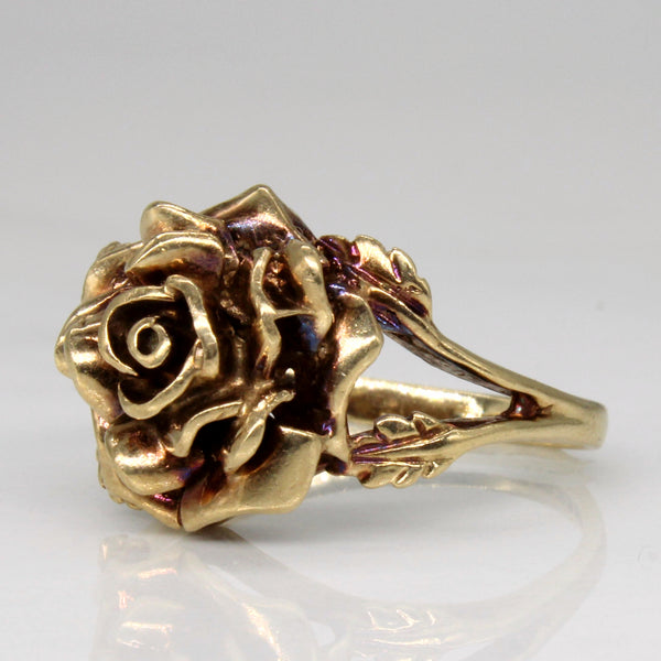 1976 9k Yellow Gold Rose Ring | SZ 6.5 |