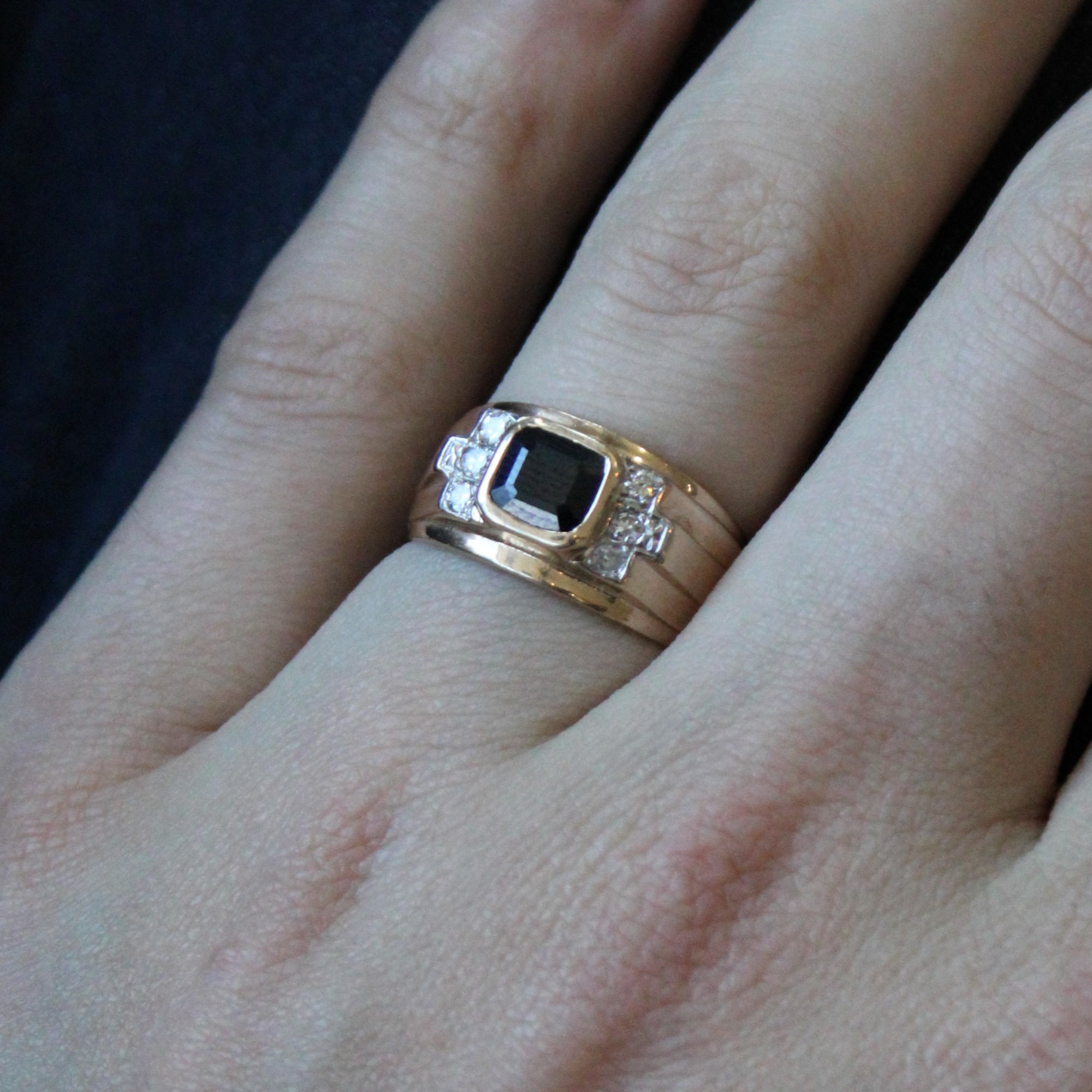 Sapphire & Diamond Cocktail Ring | 1.75ct, 0.18ctw | SZ 8 |