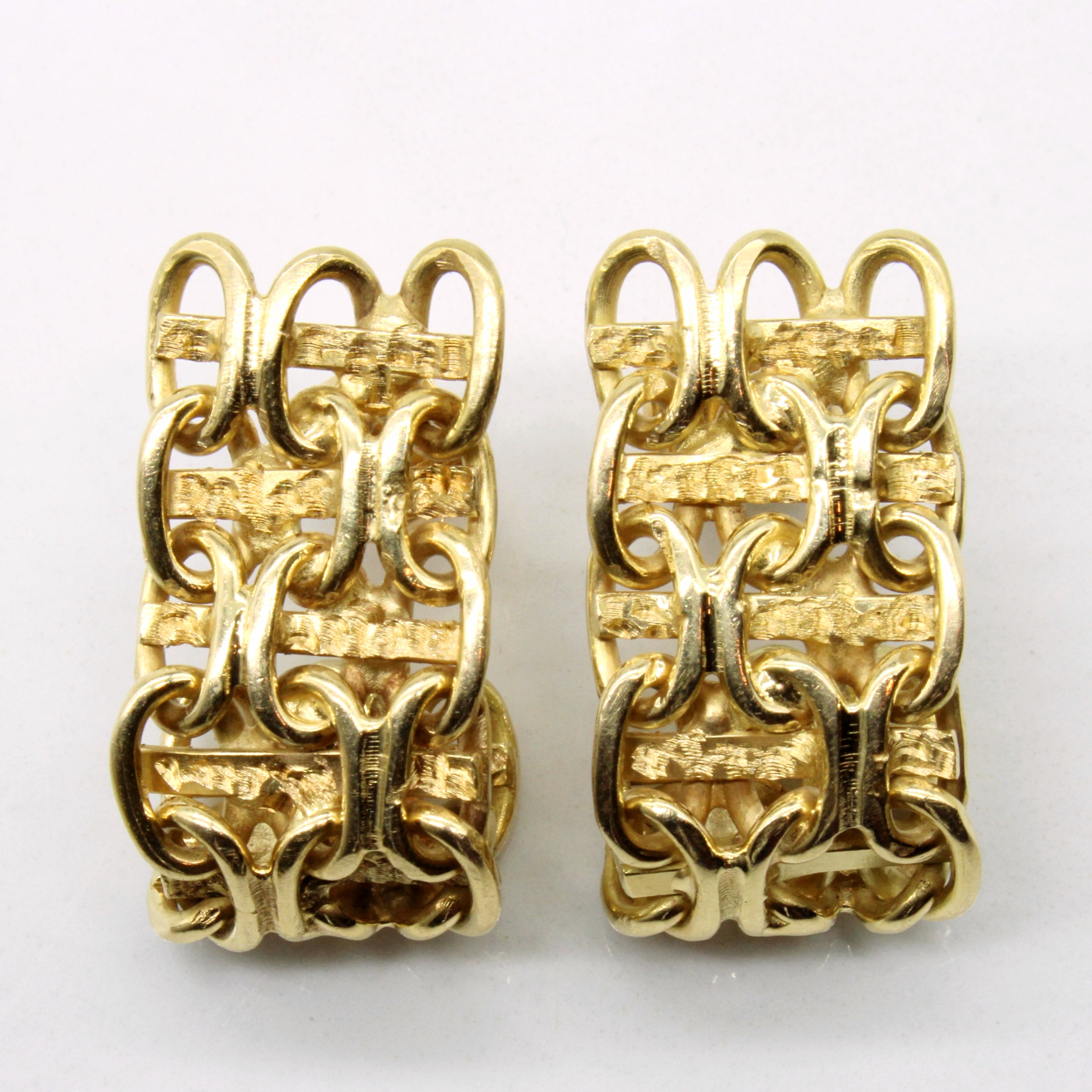 18k Yellow Gold Chain Link Earrings