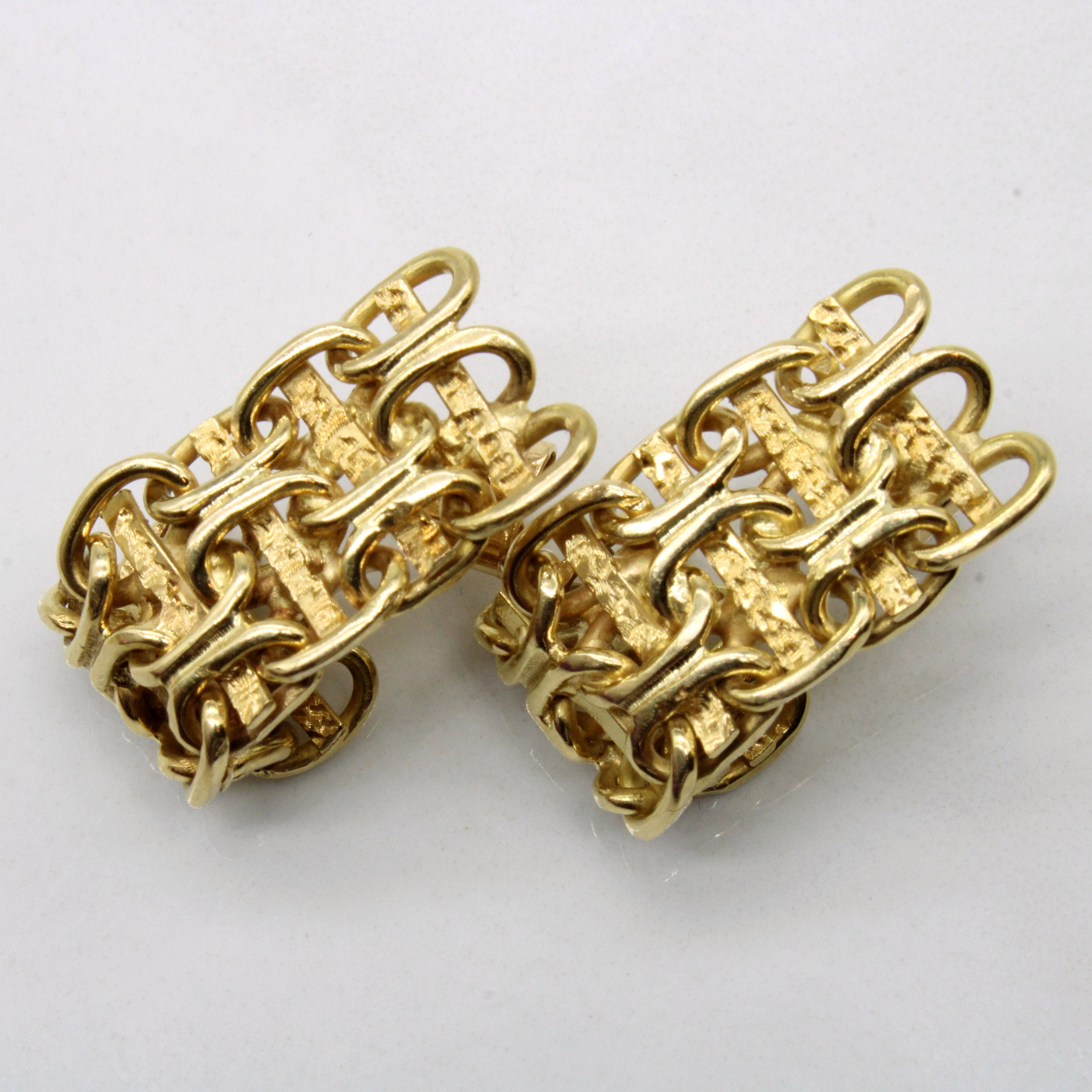 18k Yellow Gold Chain Link Earrings