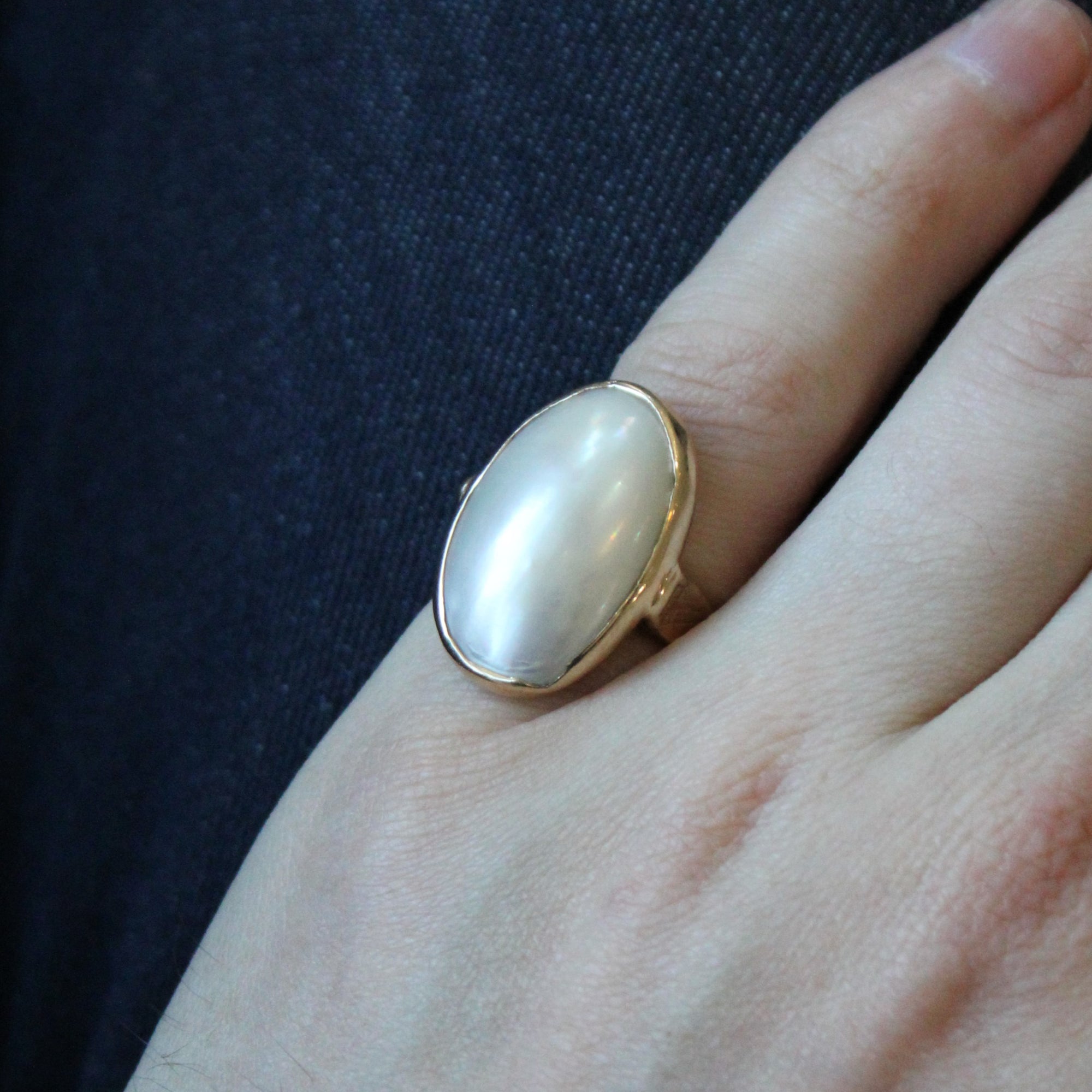 Mabé Pearl Cocktail Ring | SZ 6.25 |