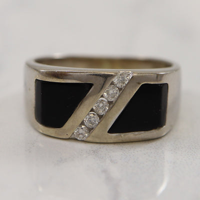 Channel Set Diamond & Onyx Ring | 1.99ctw | SZ 10.25 |