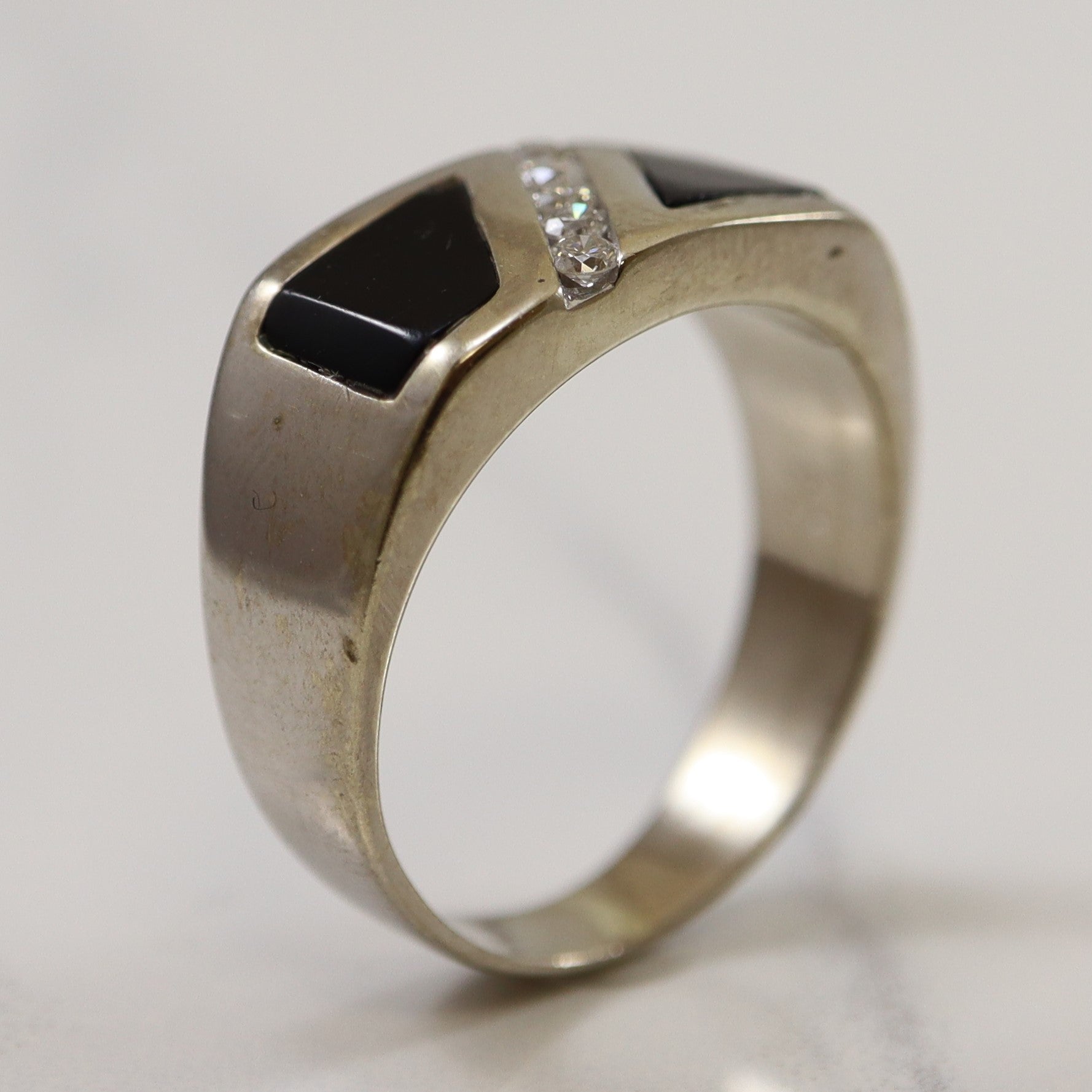 Channel Set Diamond & Onyx Ring | 1.99ctw | SZ 10.25 |