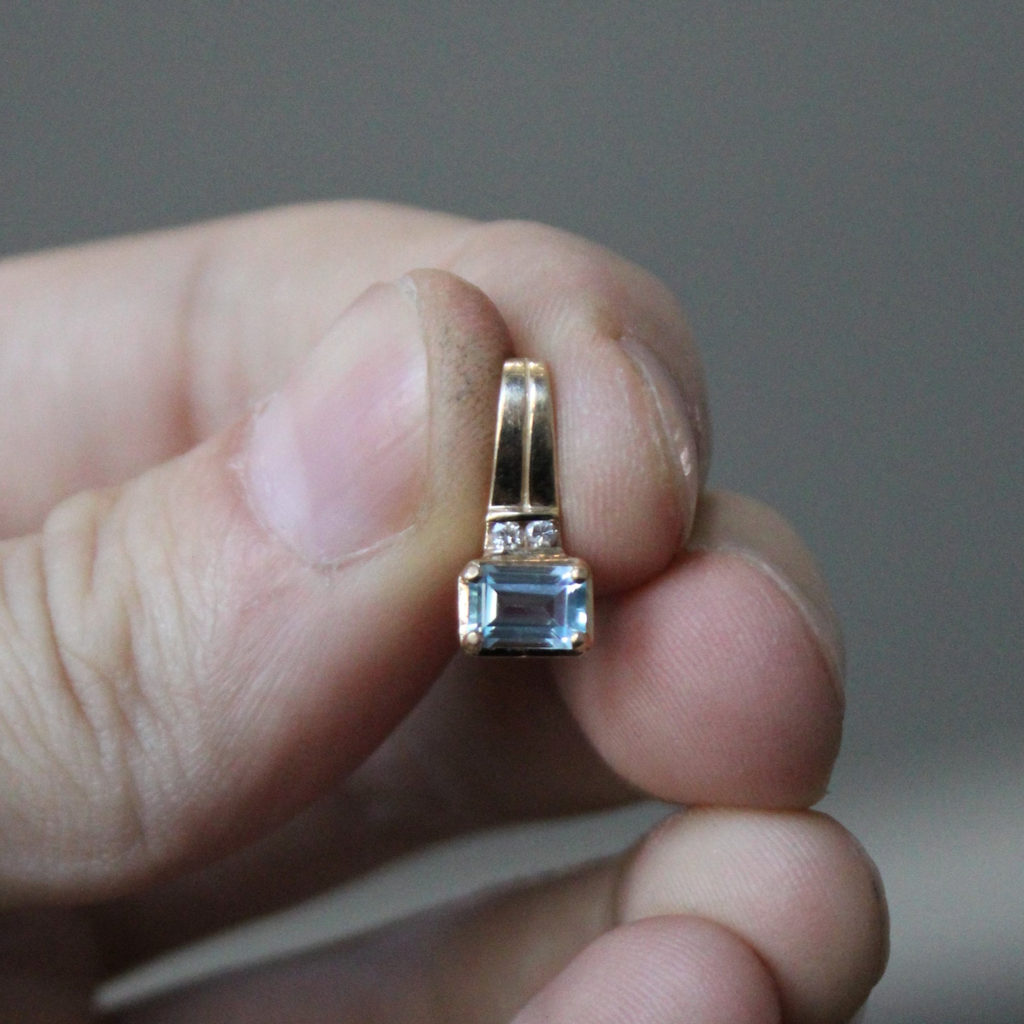 Blue Topaz & Diamond Pendant | 0.65ct, 0.03ctw |