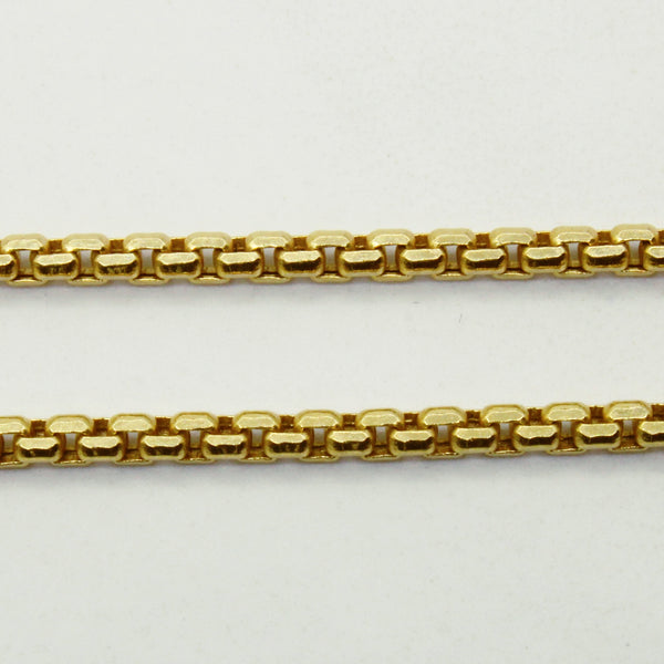 14k Yellow Gold Adjustable Box Link Necklace | 22