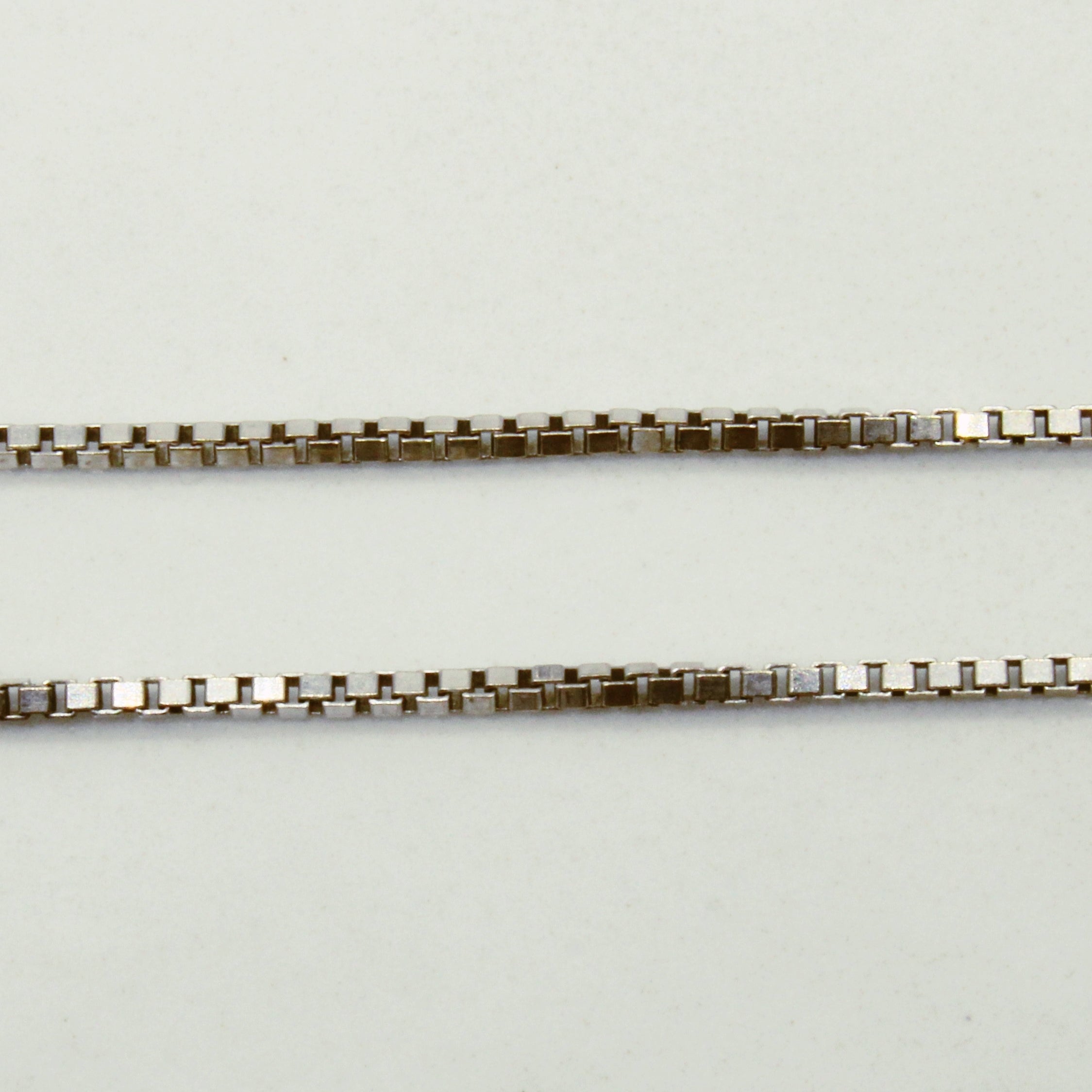 14k White Gold Box Link Chain | 18" |