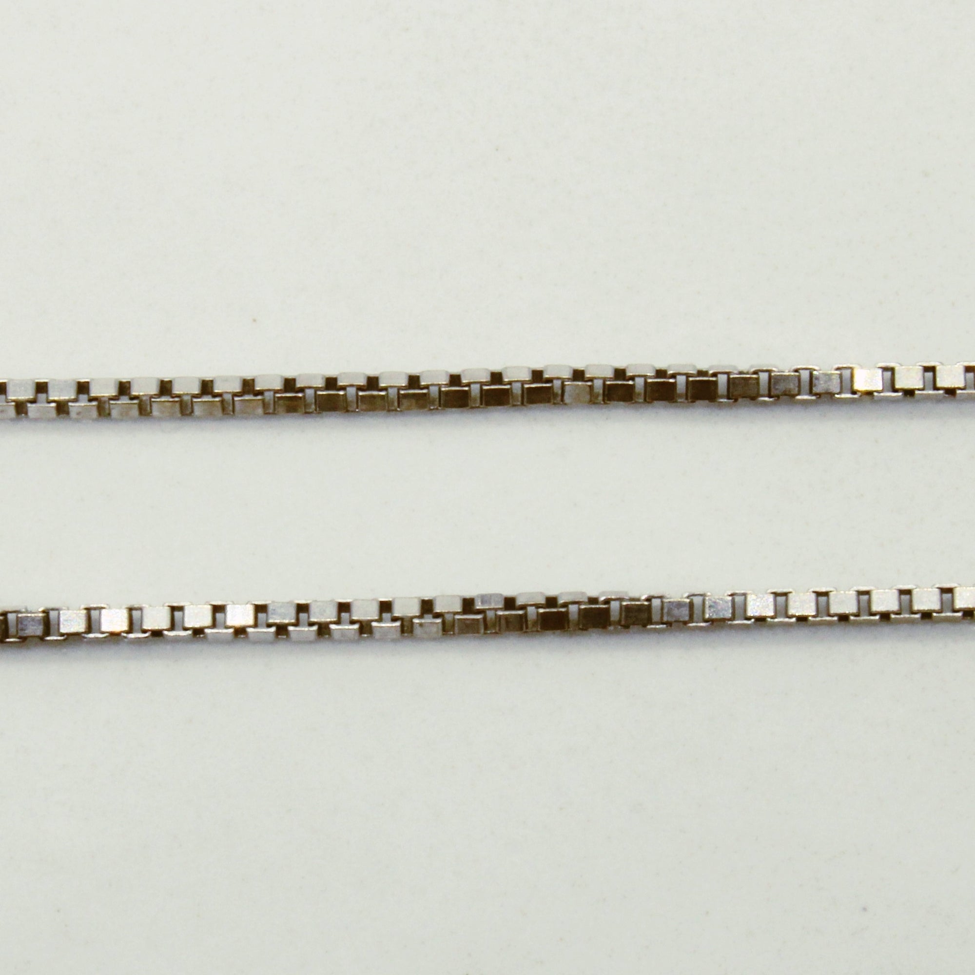 14k White Gold Box Link Chain | 18