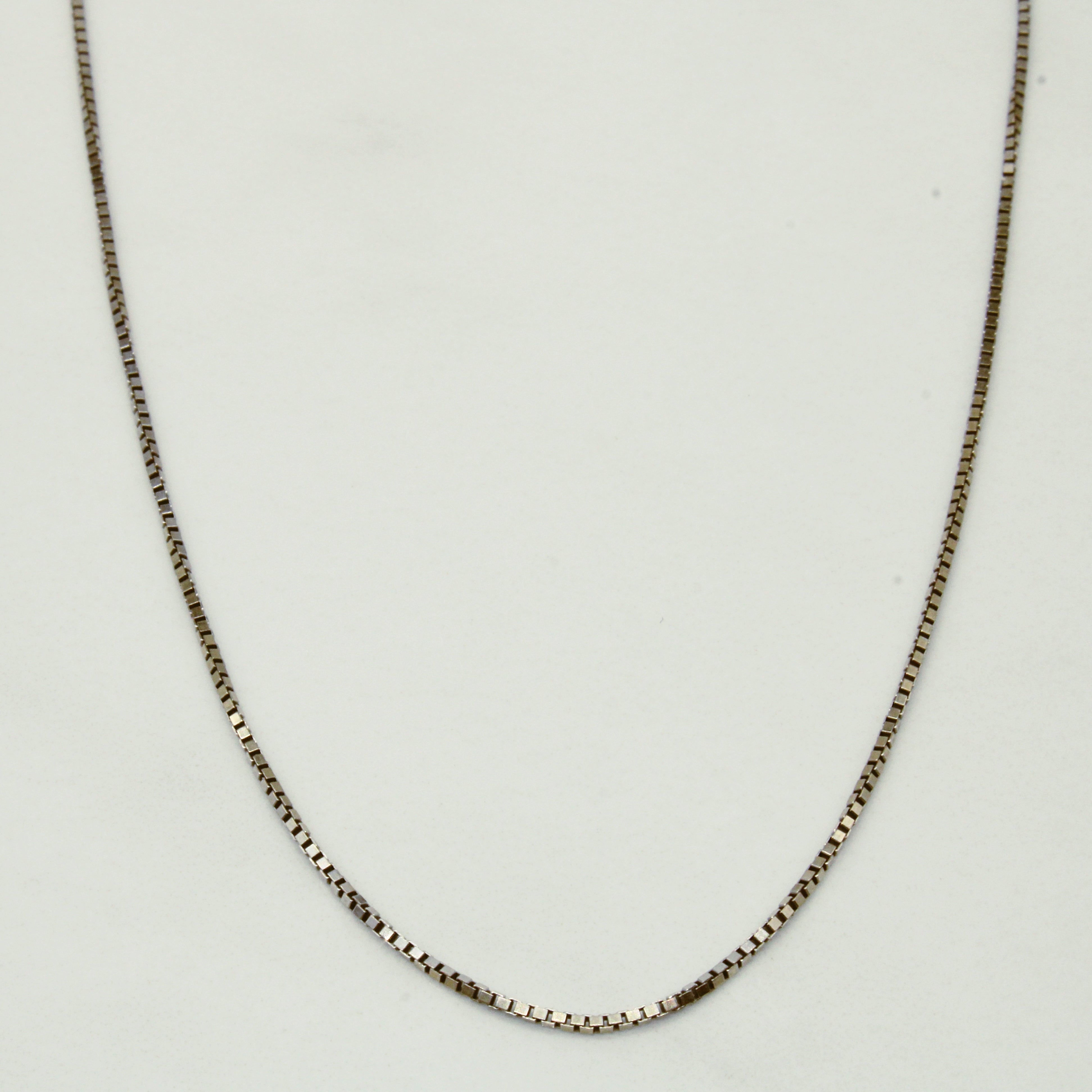 14k White Gold Box Link Chain | 18" |