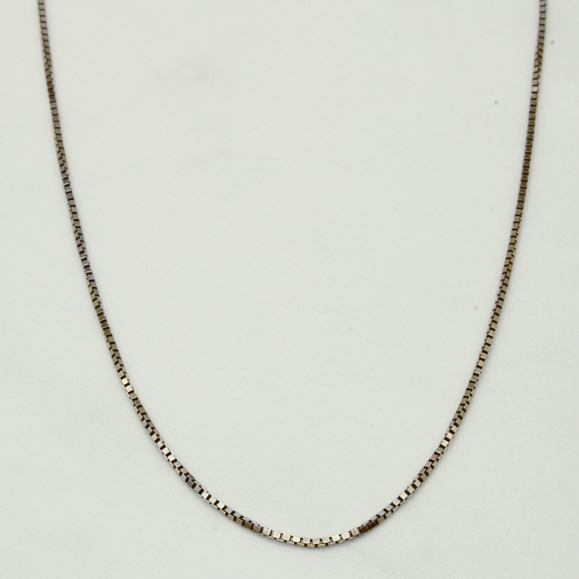 14k White Gold Box Link Chain | 18