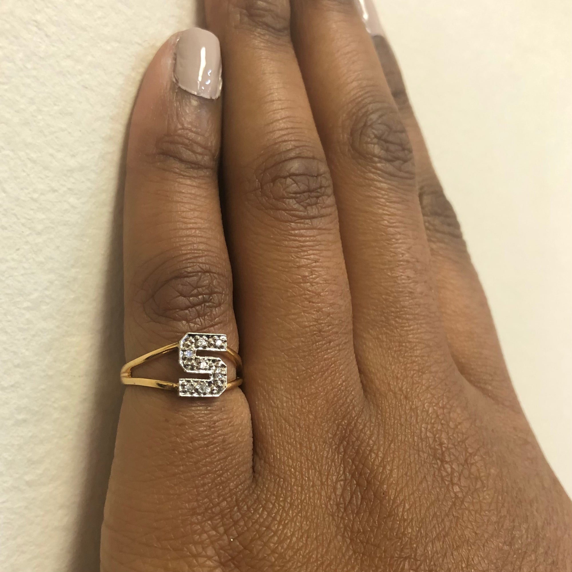 Diamond Initial 'S' Ring | 0.05ctw | SZ 5.5 |