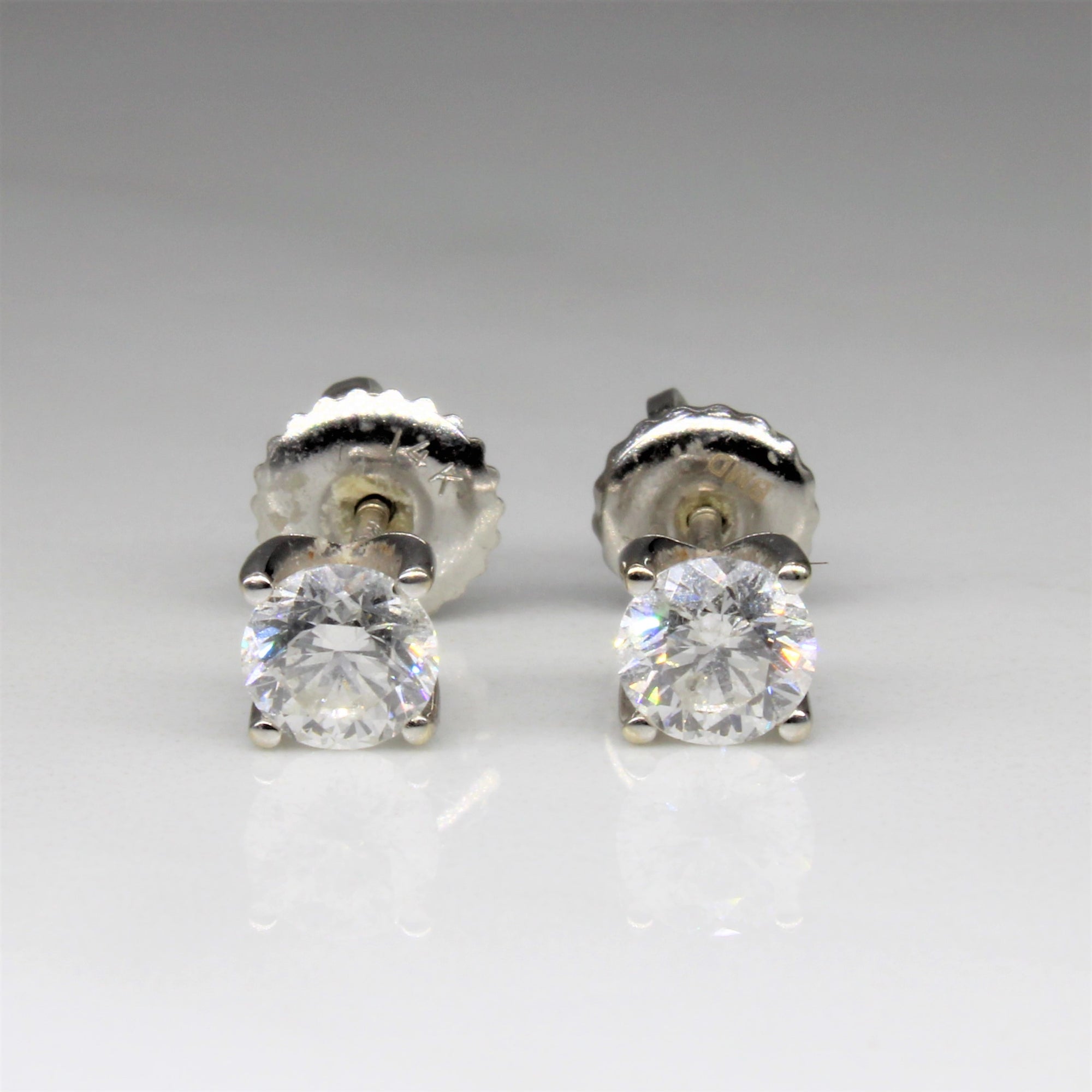 Diamond Screw Back Stud Earrings | 0.70ctw |