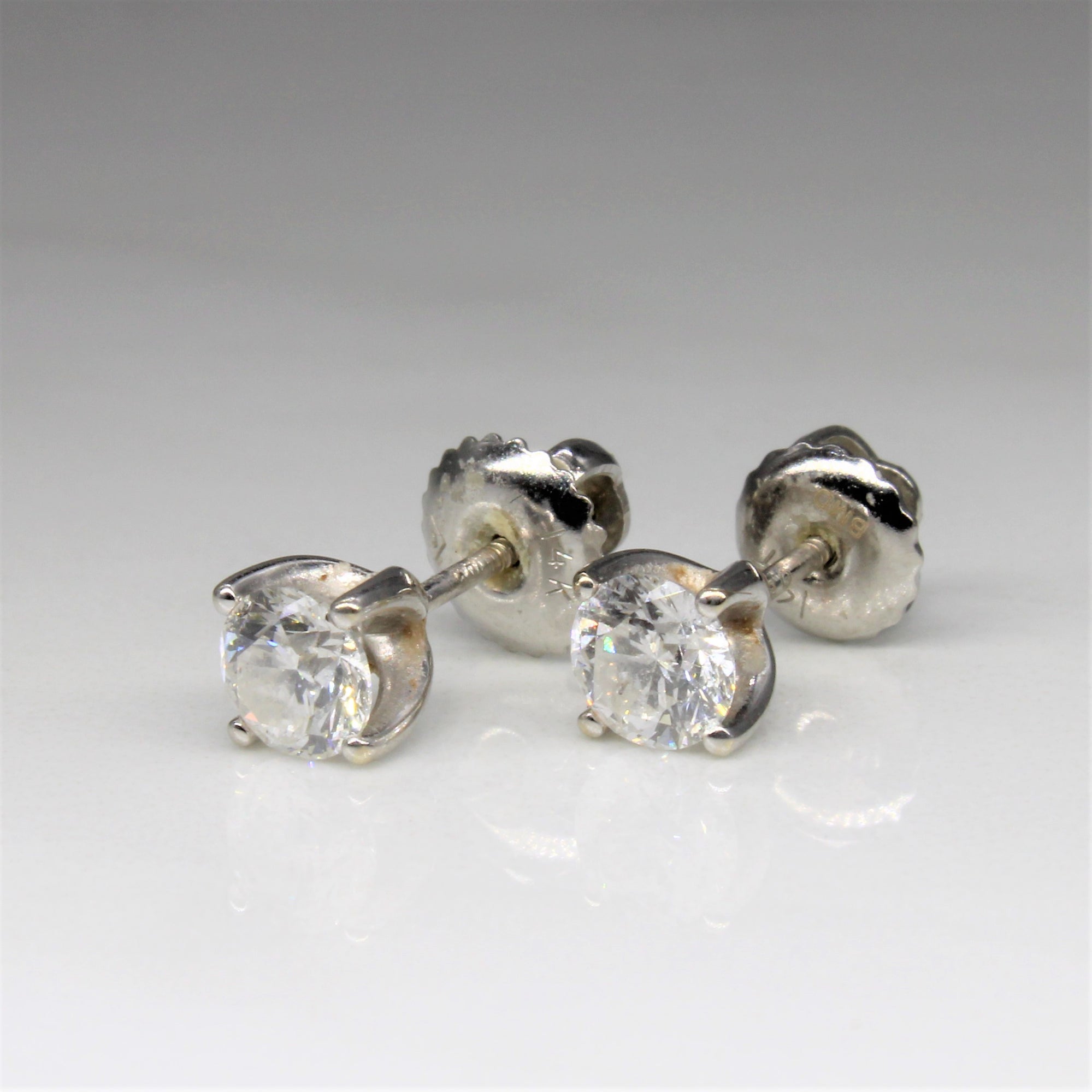 Diamond Screw Back Stud Earrings | 0.70ctw |
