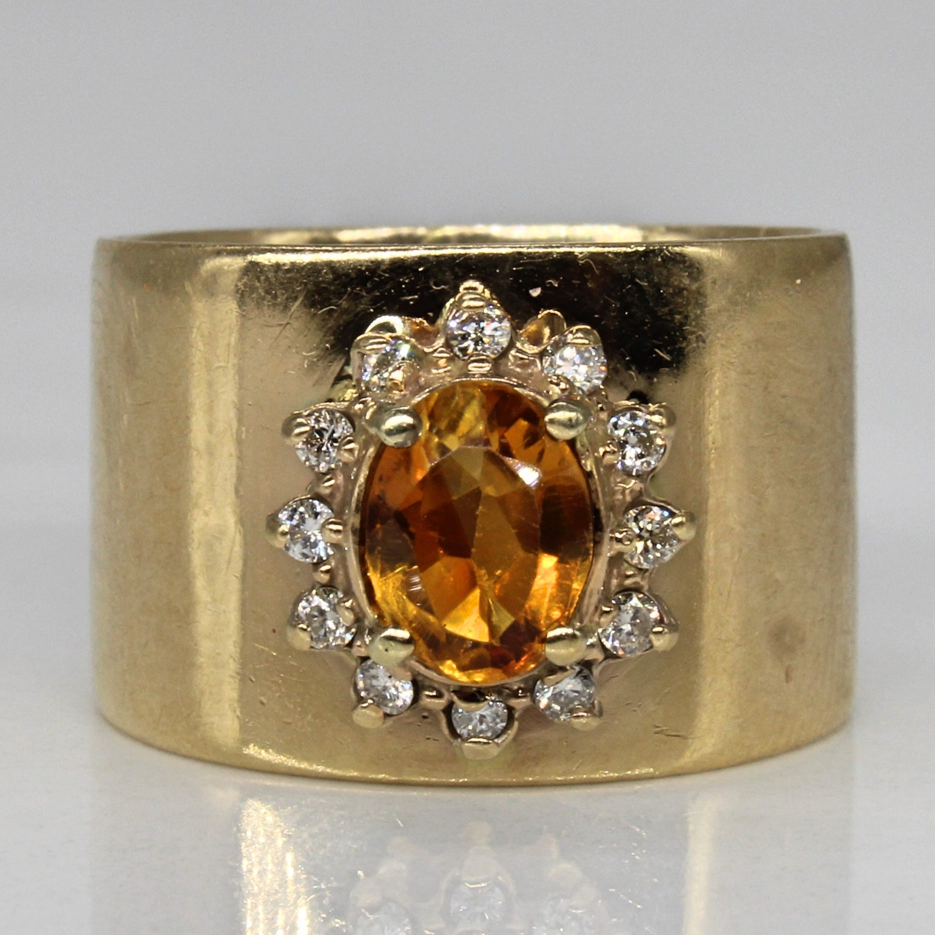 Citrine & Diamond Cocktail | 0.50ct, 0.15ctw | SZ 6.5 |
