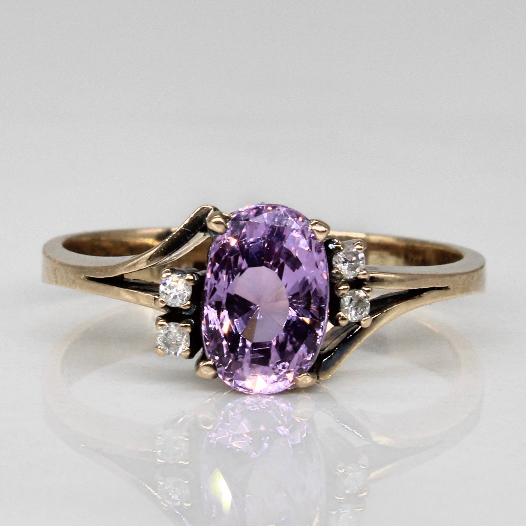 Bypass Purple Sapphire & Diamond Ring | 1.40ct, 0.03ctw | SZ 6.75 |