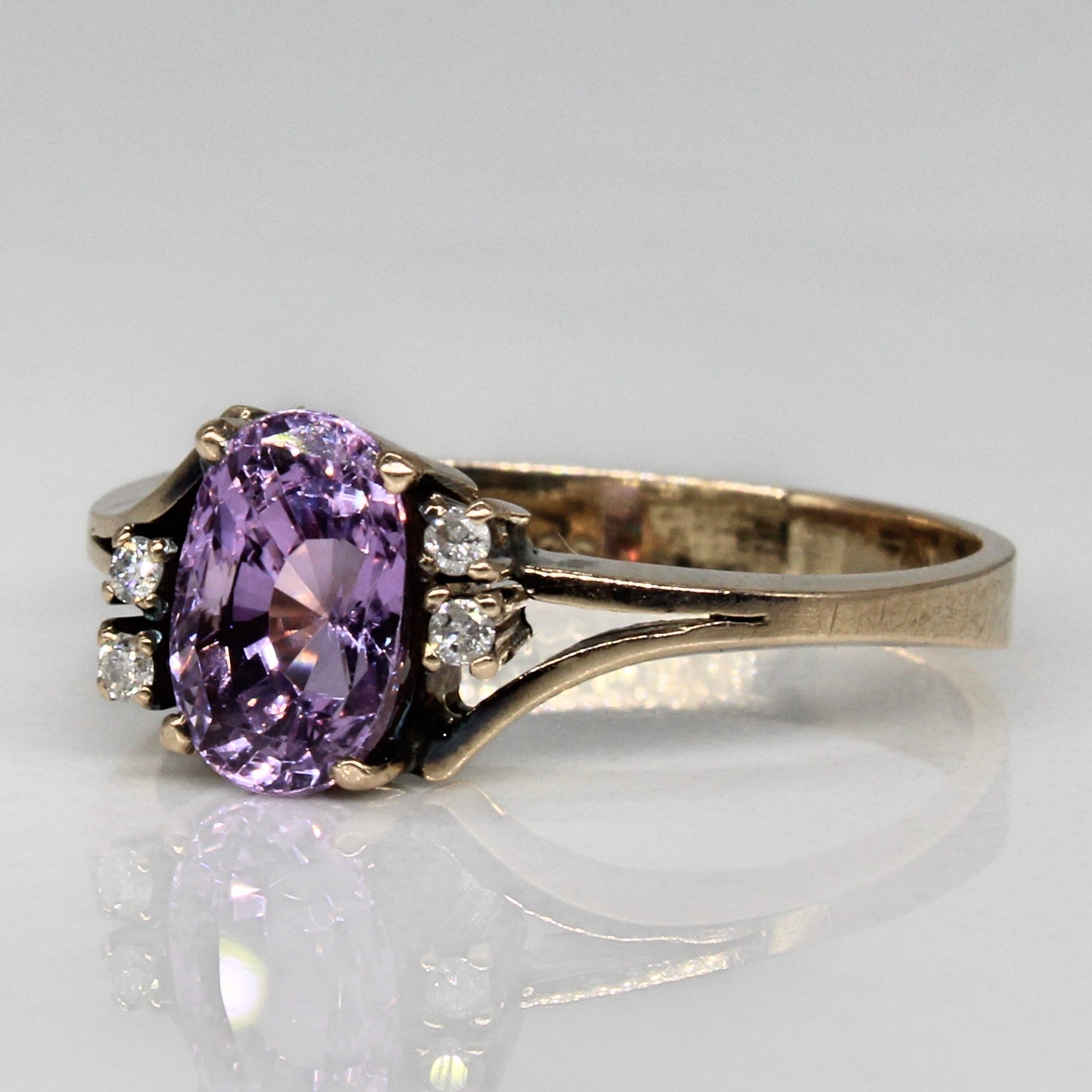 Bypass Purple Sapphire & Diamond Ring | 1.40ct, 0.03ctw | SZ 6.75 |