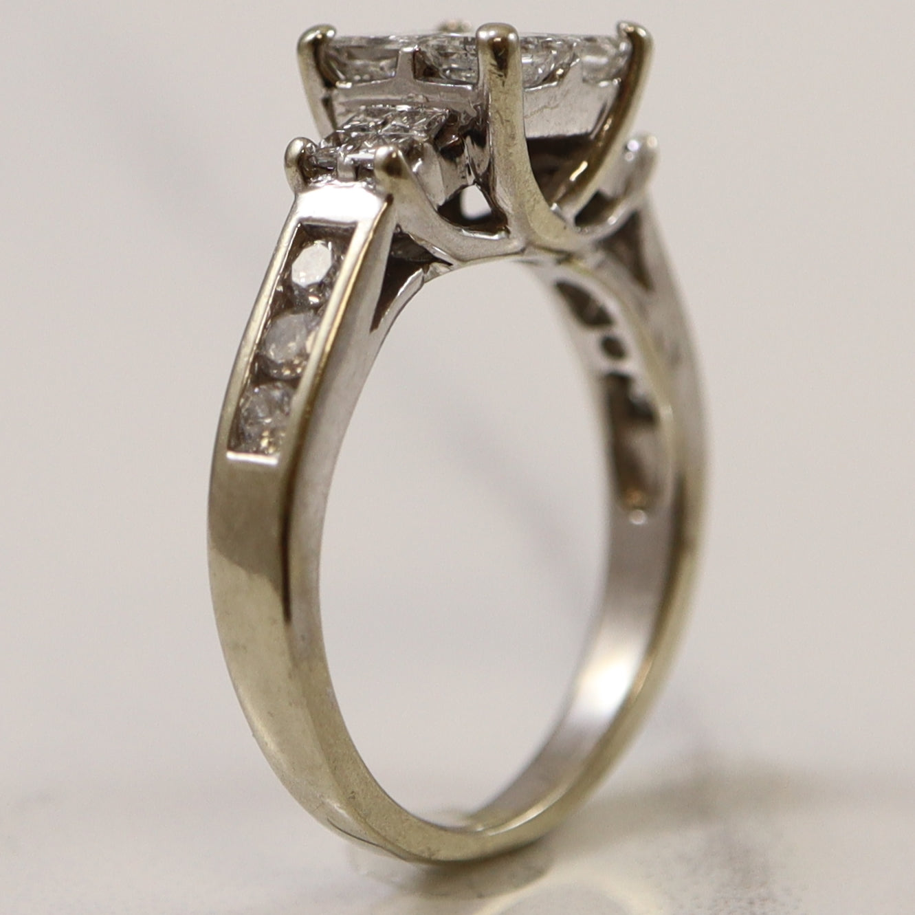 Quad Cluster Princess Diamond Engagement Ring | 1.14ctw | SZ 4.75 |