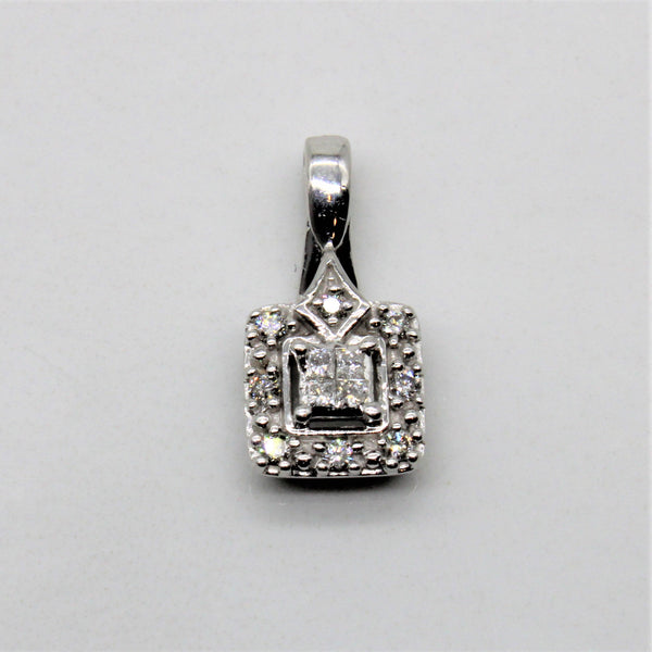 Diamond Cluster Pendant With Sapphire Detail | 0.15ctw, 0.01ct |