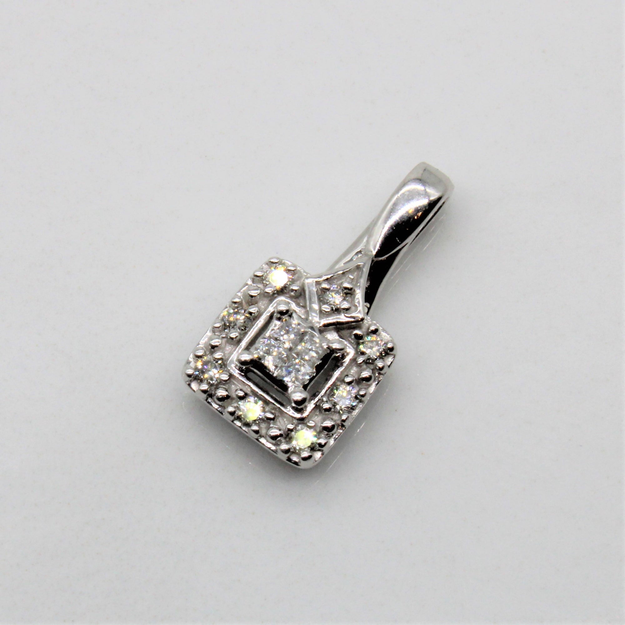 Diamond Cluster Pendant With Sapphire Detail | 0.15ctw, 0.01ct |