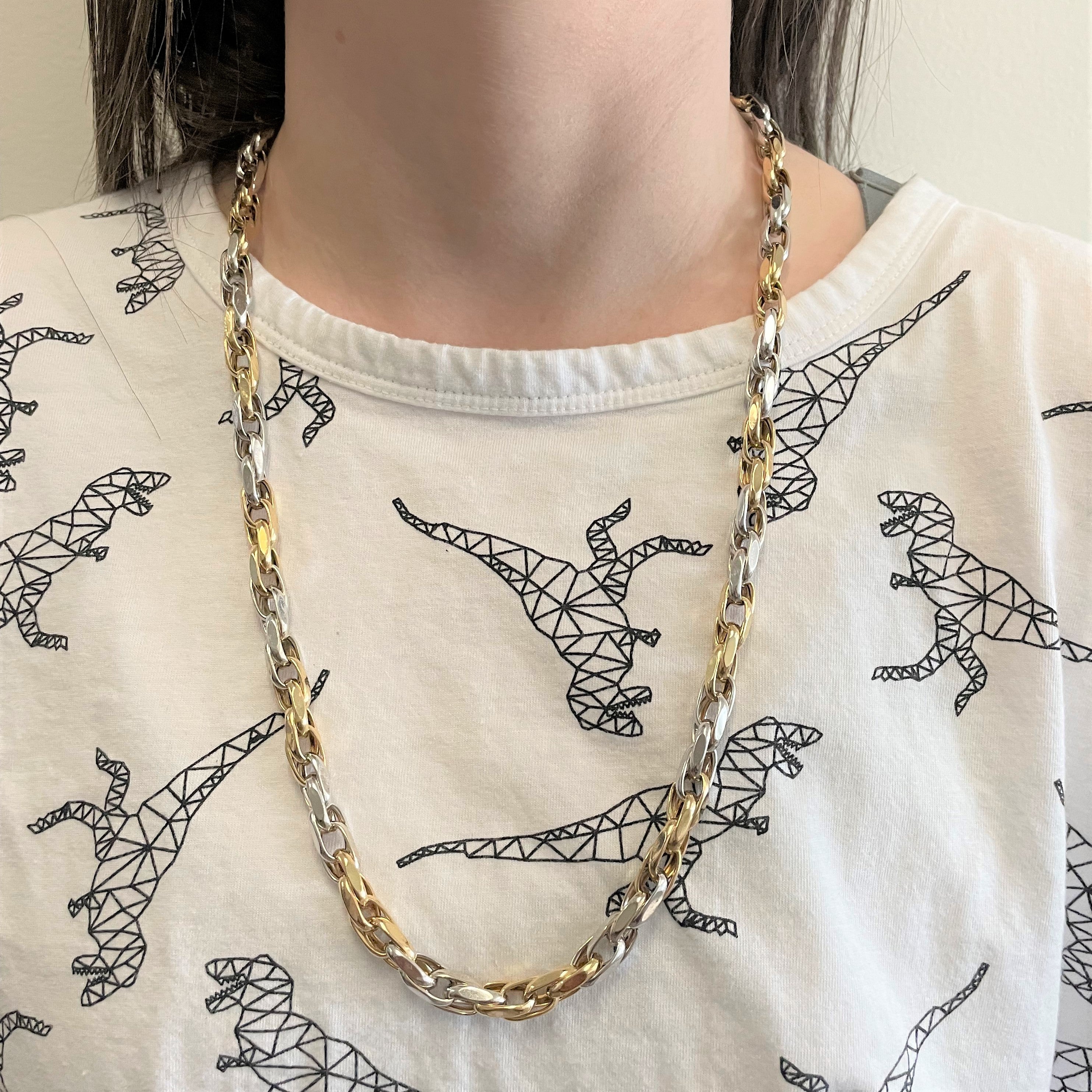 18k Two Tone Gold Heavy Prince of Wales Chain | 26" |