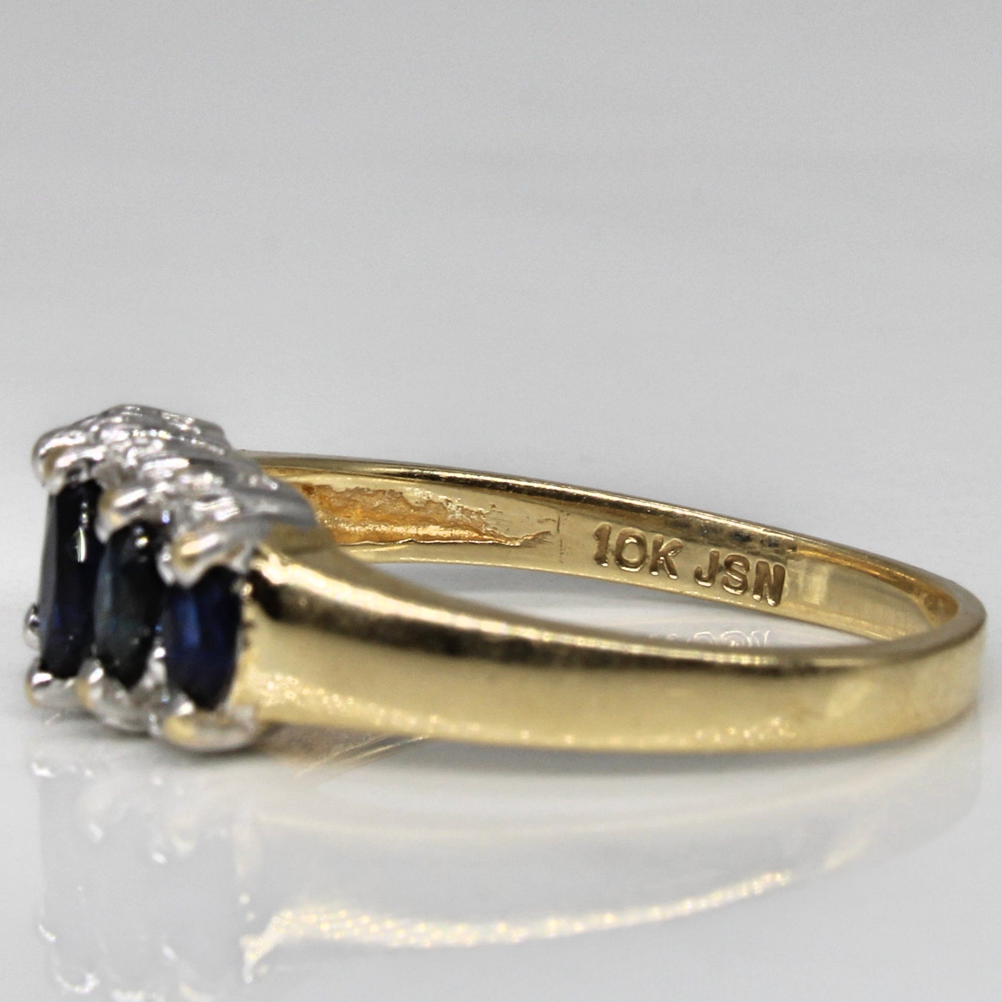 Marquise Sapphire & Diamond Ring | 0.40ctw, 0.06ctw | SZ 6.25 |