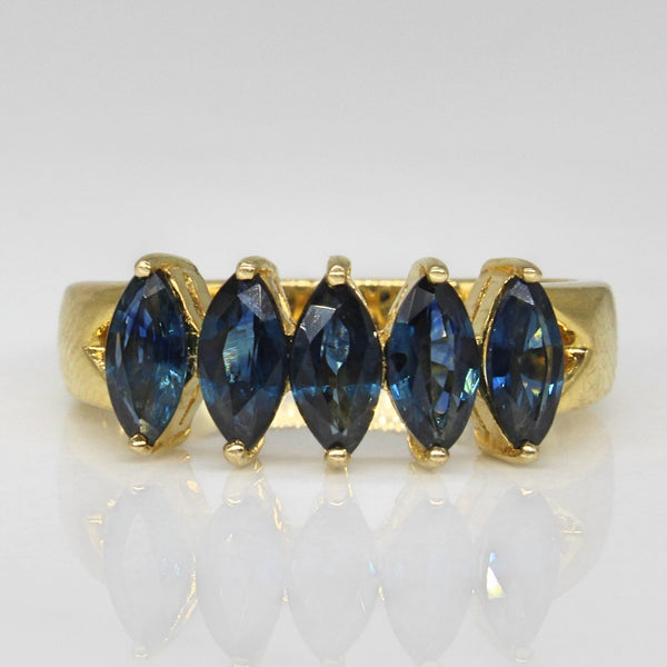 Five Stone Marquise Sapphire Ring | 0.80ct | SZ 6 |