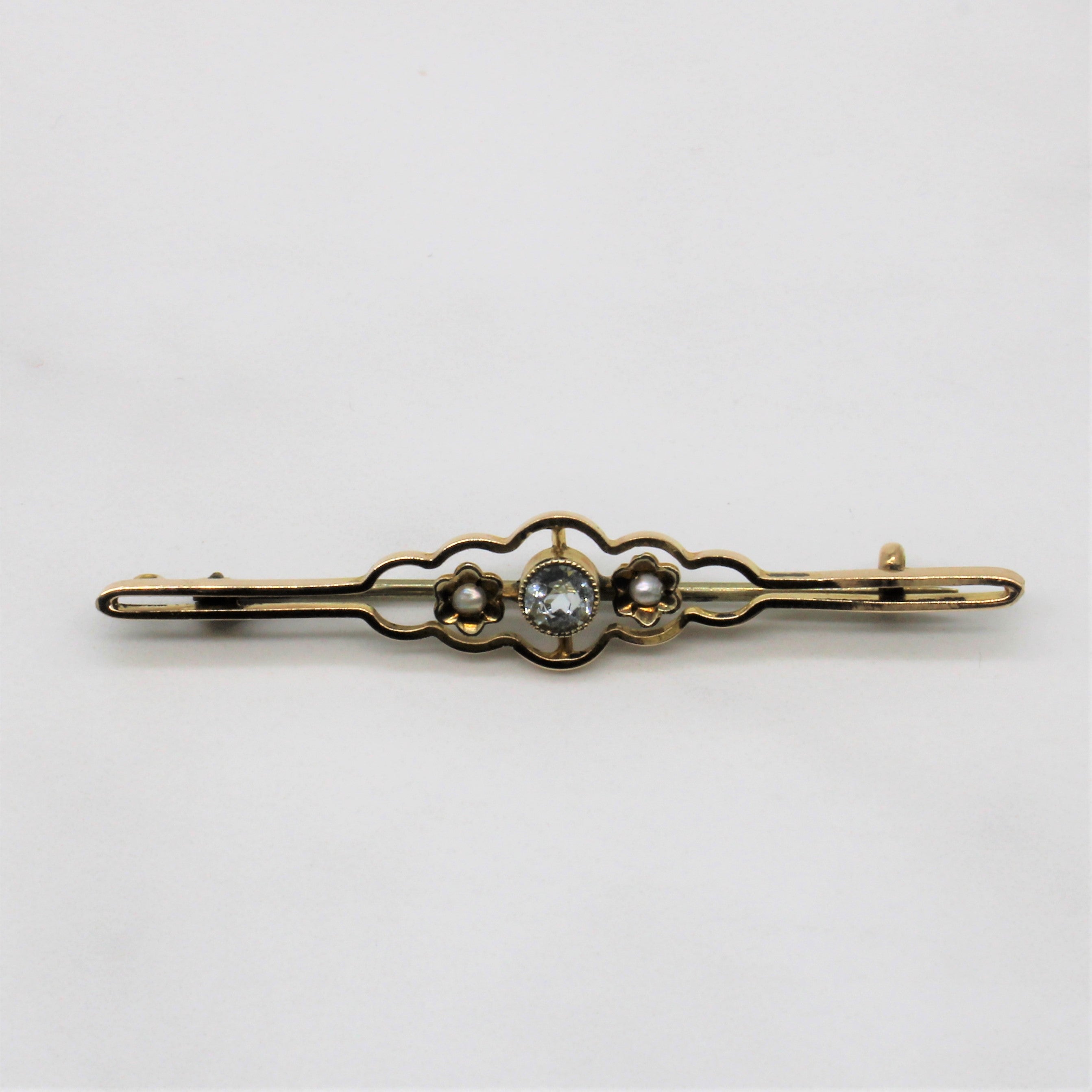 1930s Synthetic Spinel & Seed Pearl Brooch | 0.20ct |