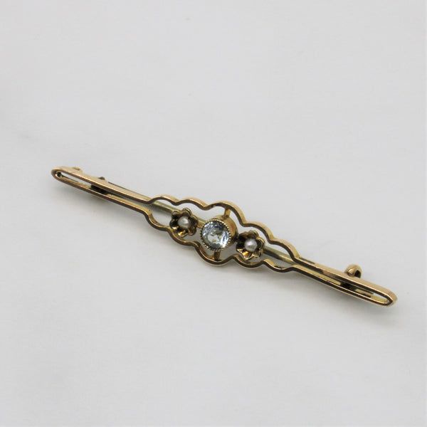 1930s Synthetic Spinel & Seed Pearl Brooch | 0.20ct |