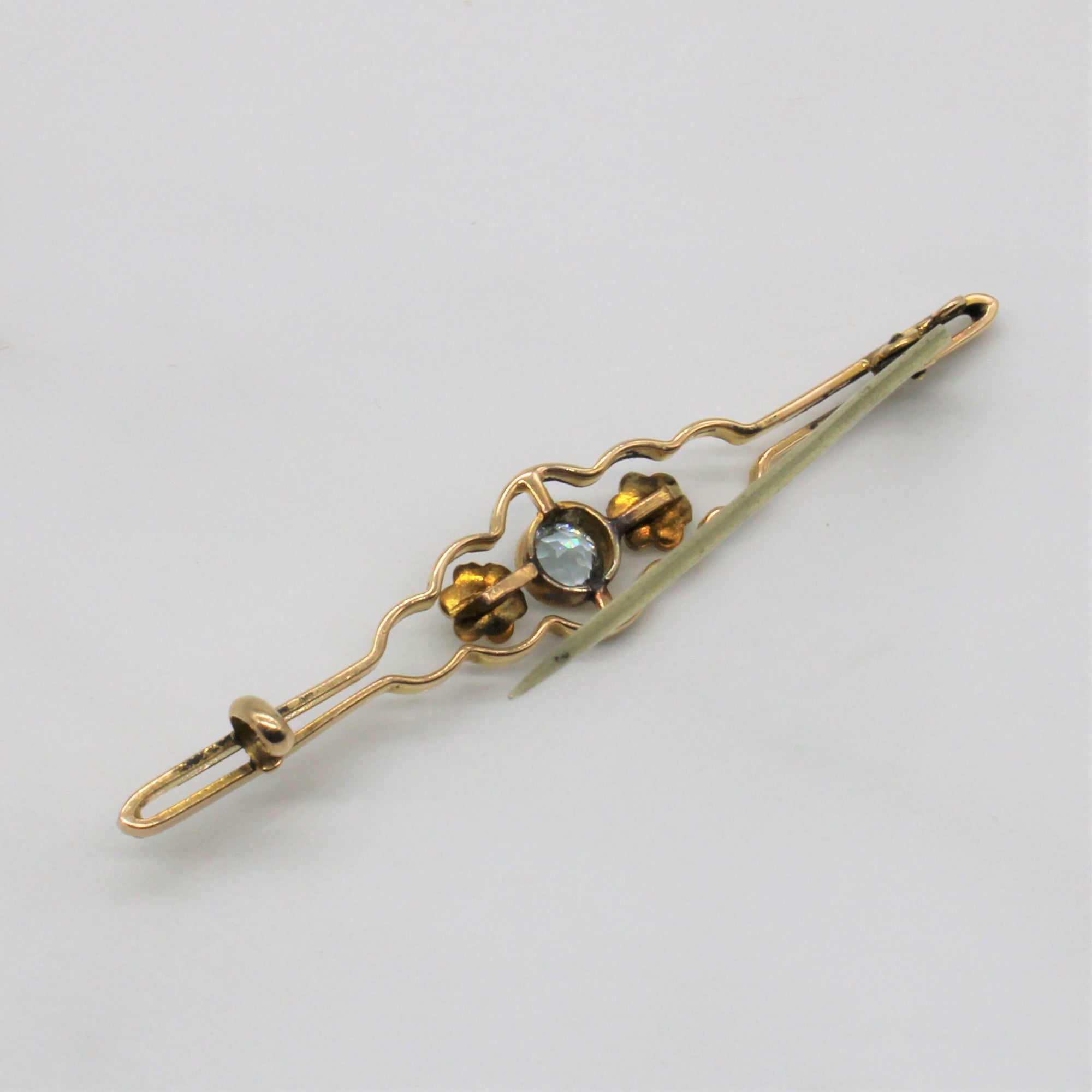 1930s Synthetic Spinel & Seed Pearl Brooch | 0.20ct |