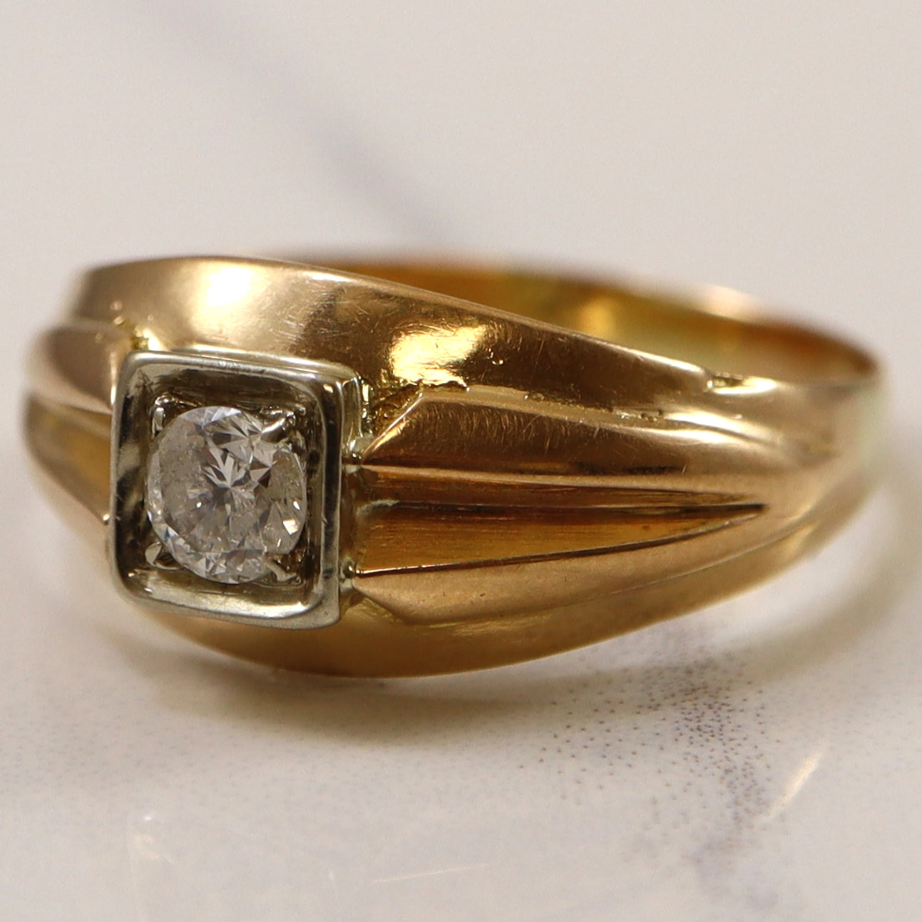 Single Diamond Tapered Ring | 0.27ct | SZ 9.25 |