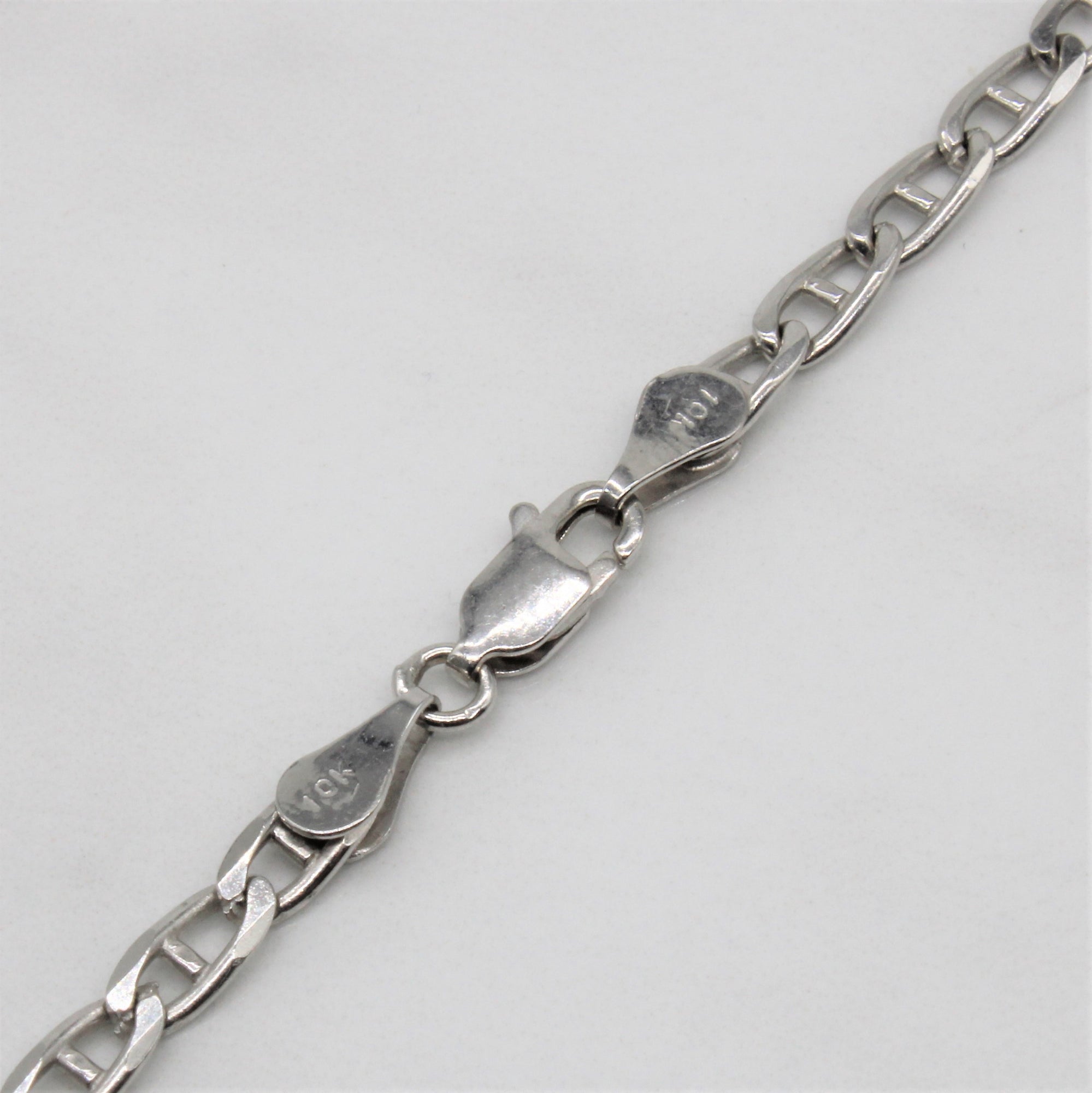 10k White Gold Anchor Chain Necklace | 20