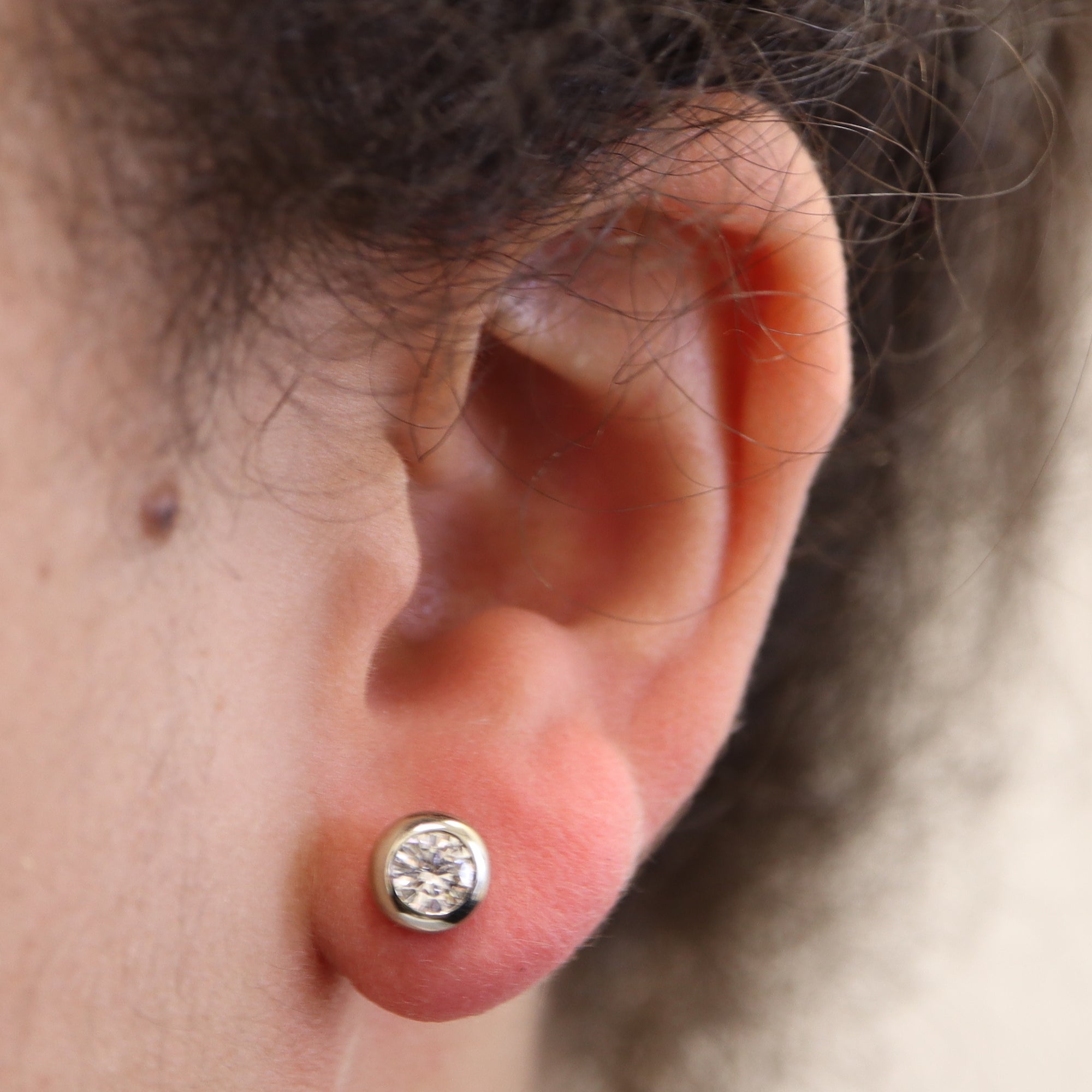 Bezel Set Diamond Stud Earrings | 0.82ctw |