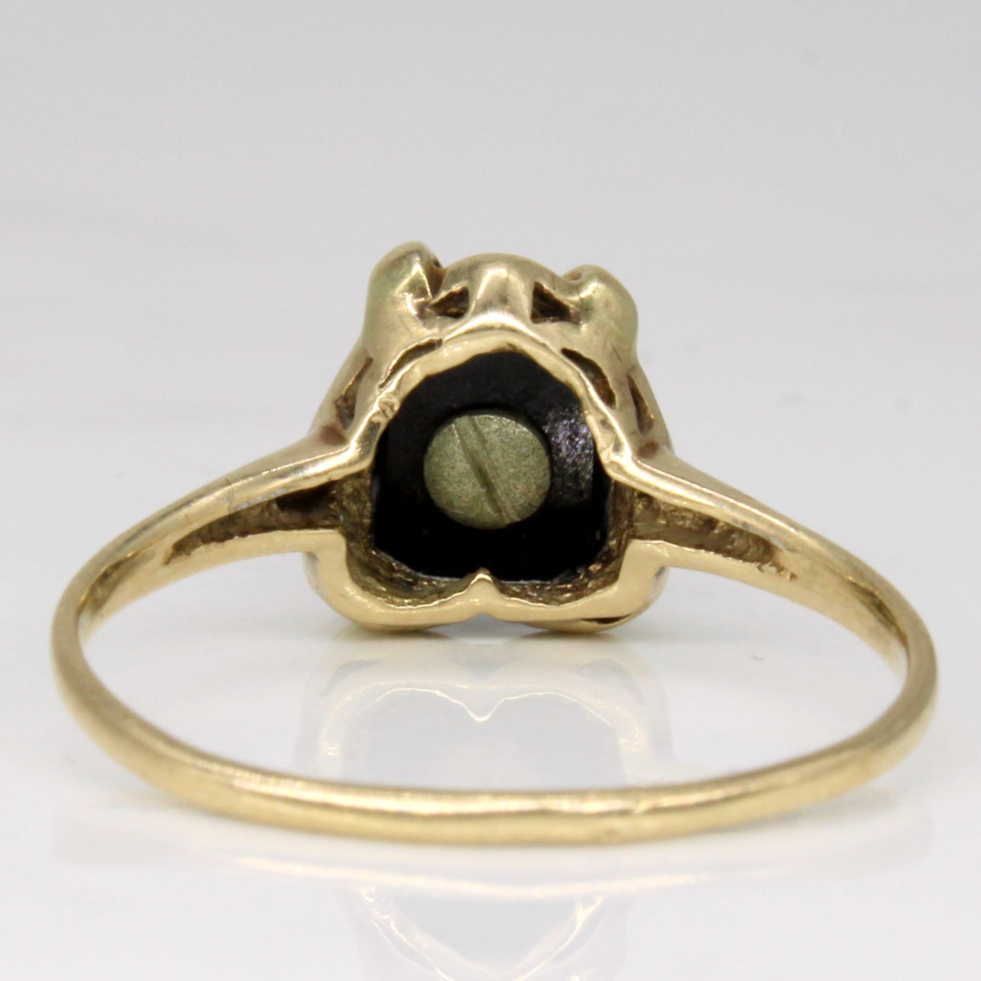 Onyx & Diamond Ring | 0.67ct, 0.01ct | SZ 8 |