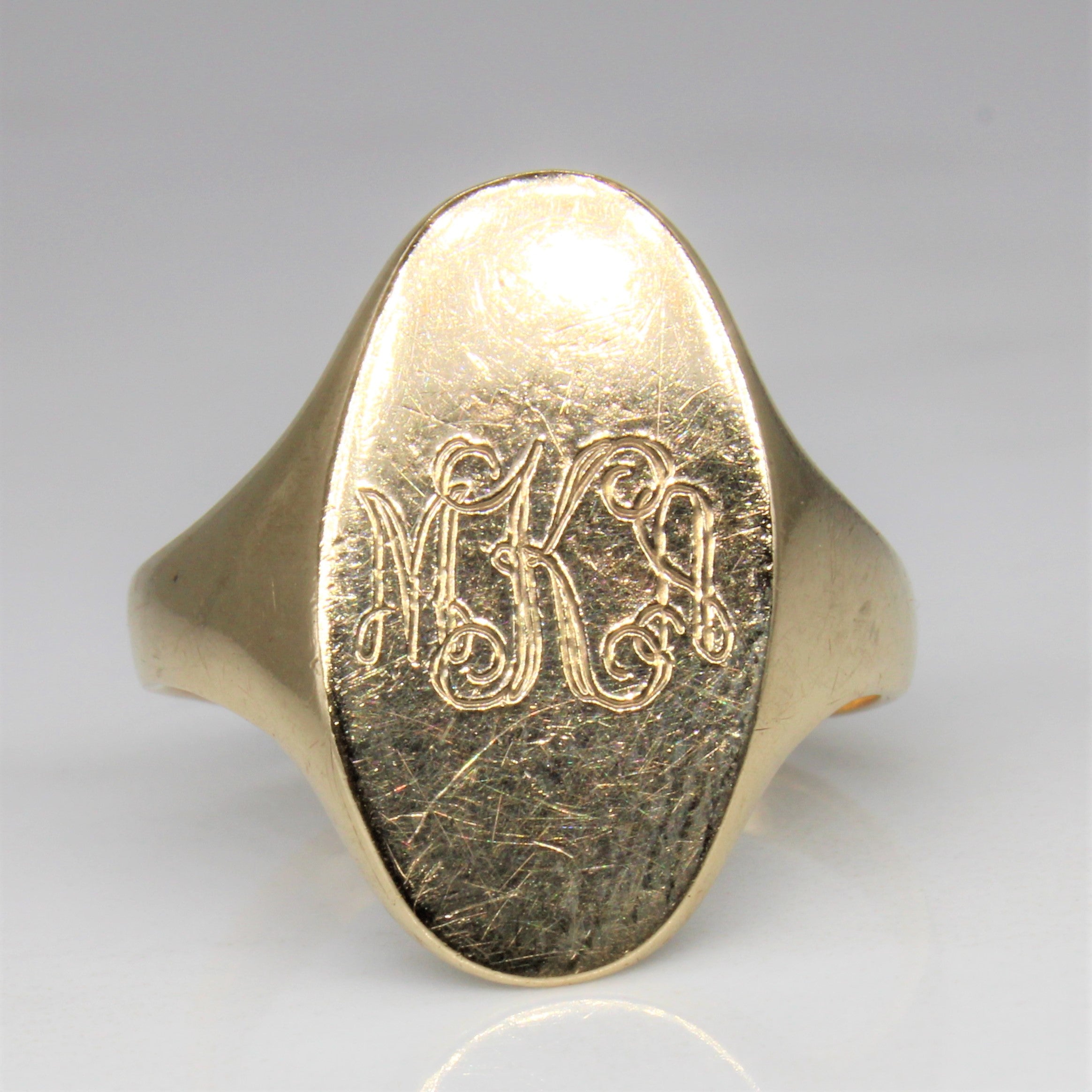 Engraved Initial 'MKA' Signet Ring | SZ 6.75 |