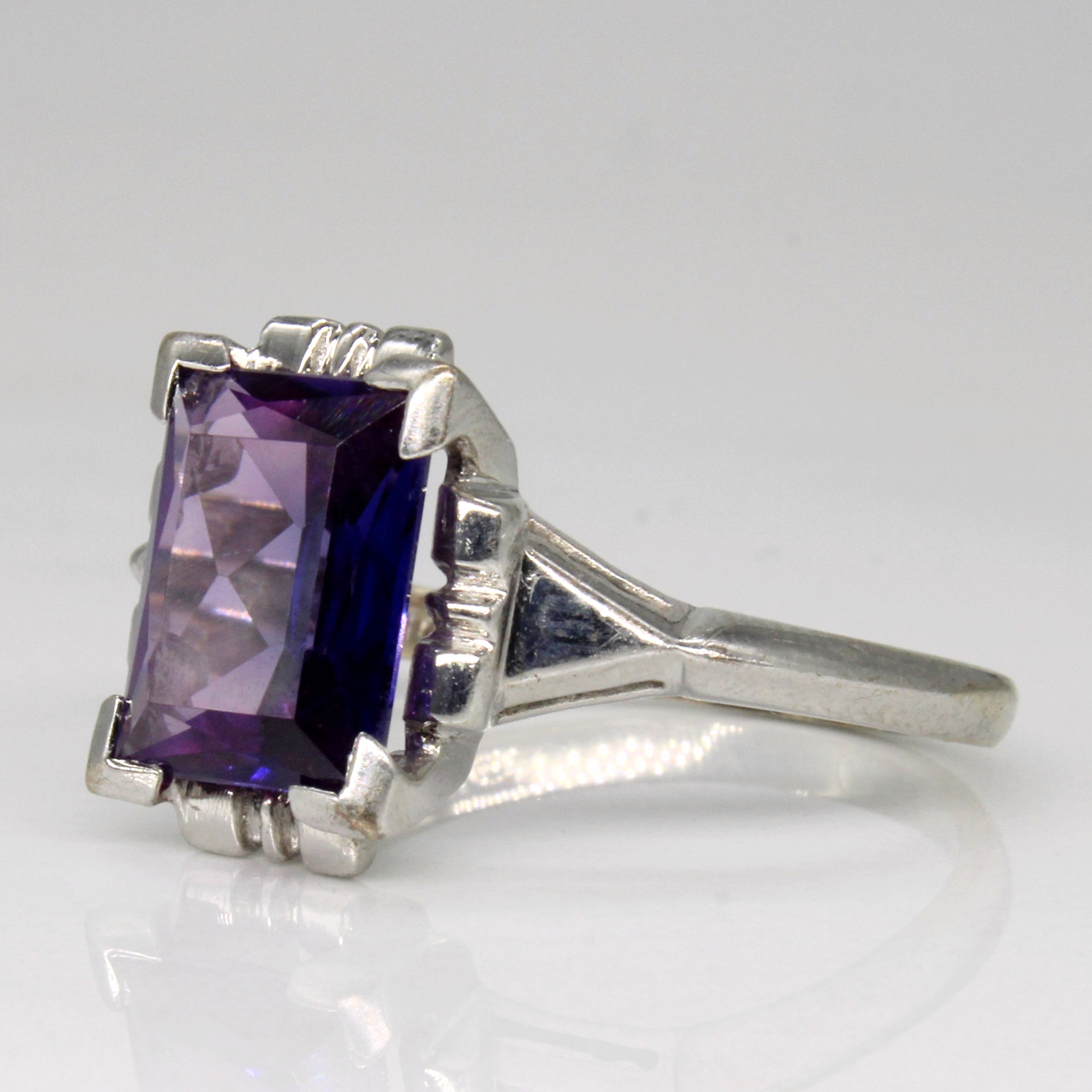 Synthetic Purple Sapphire Cocktail Ring | 3.50ct | SZ 9 |