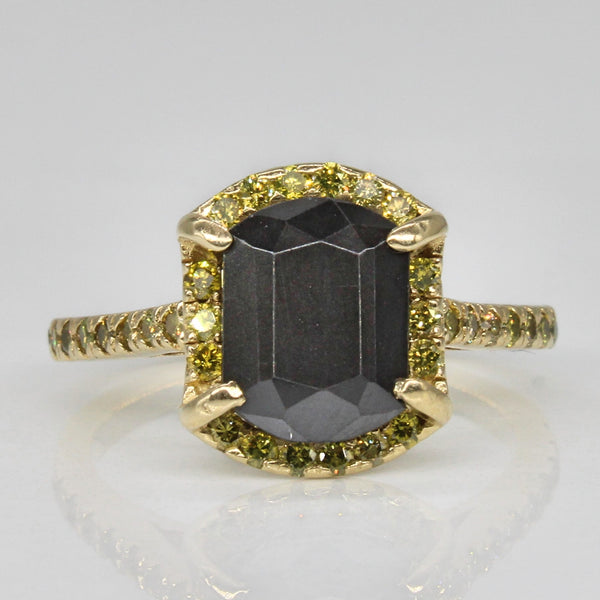 Black & Yellow Diamond Halo Ring | 2.14ctw | SZ 5.25 |