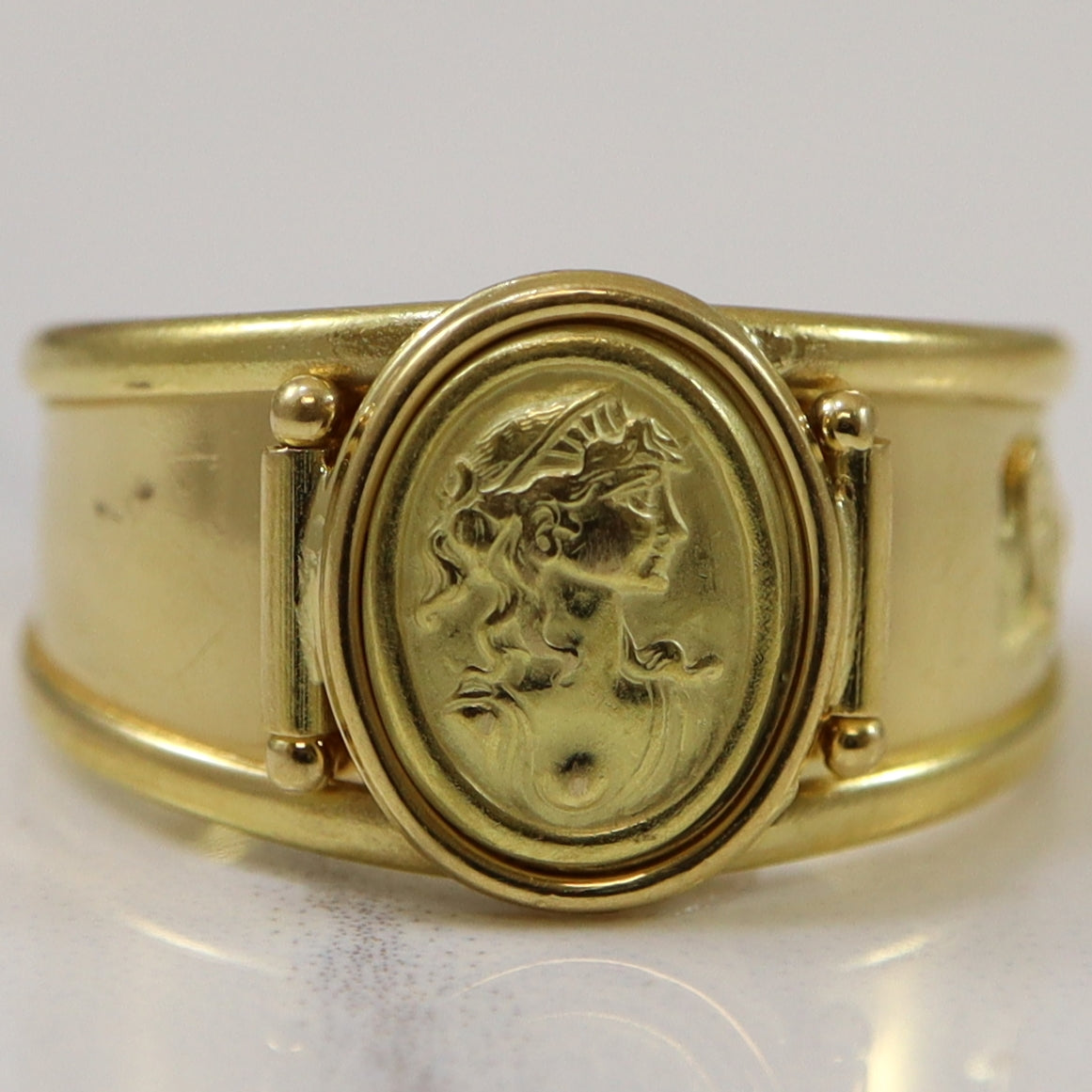 Yellow Gold Adjustable Cameo Ring | SZ 7.5 |