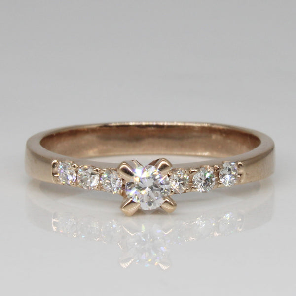 Petite Rose Gold Diamond Ring | 0.20ctw | SZ 5.75 |
