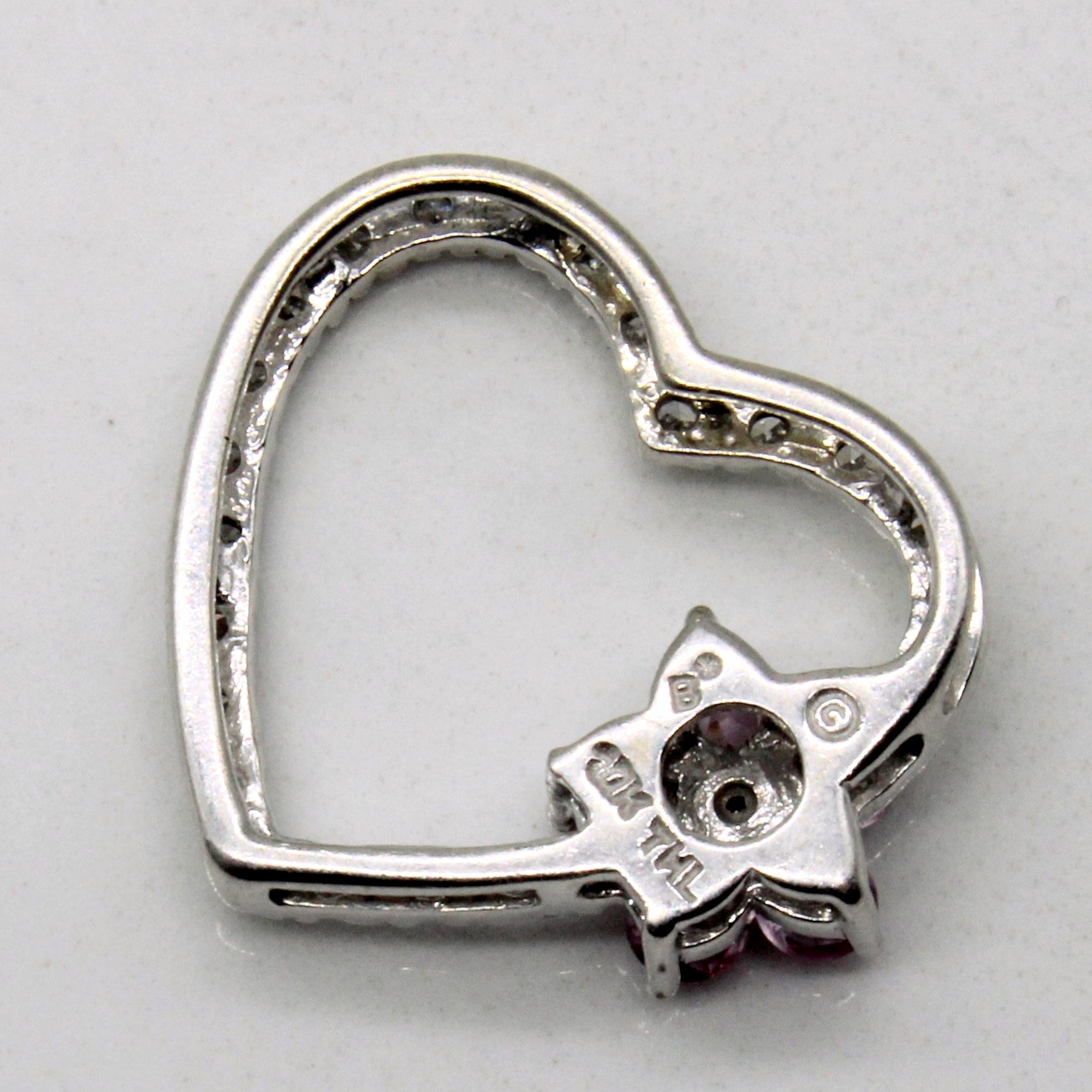 Pink Sapphire & Diamond Heart Pendant | 0.20ctw, 0.11ctw |