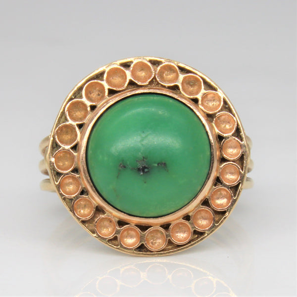 Green Turquoise Cocktail Ring | 4.50ct | SZ 7.75 |