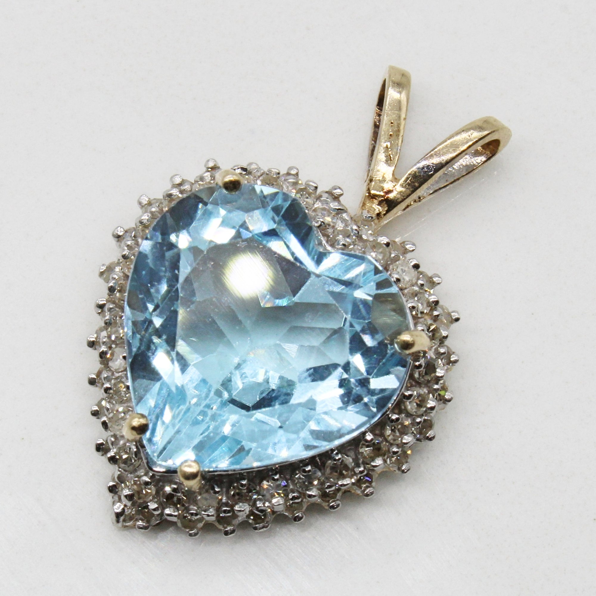 Blue Topaz & Diamond Heart Pendant | 8.45ct, 0.40ctw |
