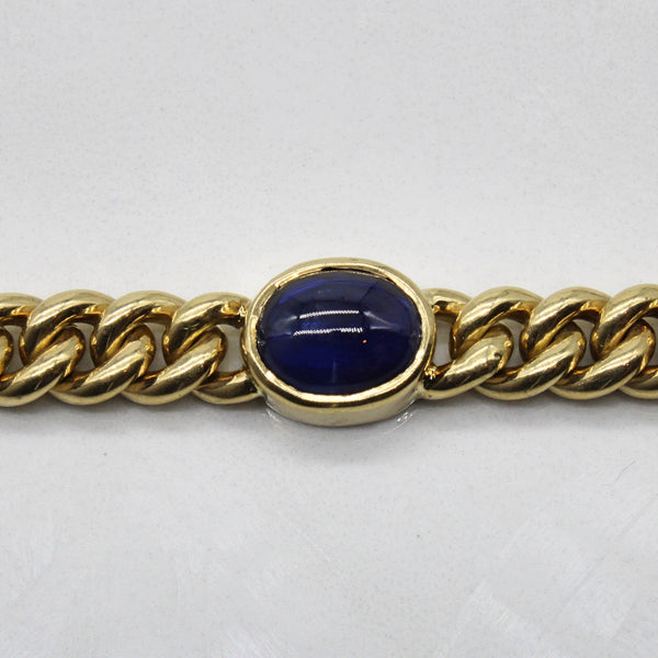 Sapphire Cabochon Cuban Link Necklace | 7.70ctw | 17