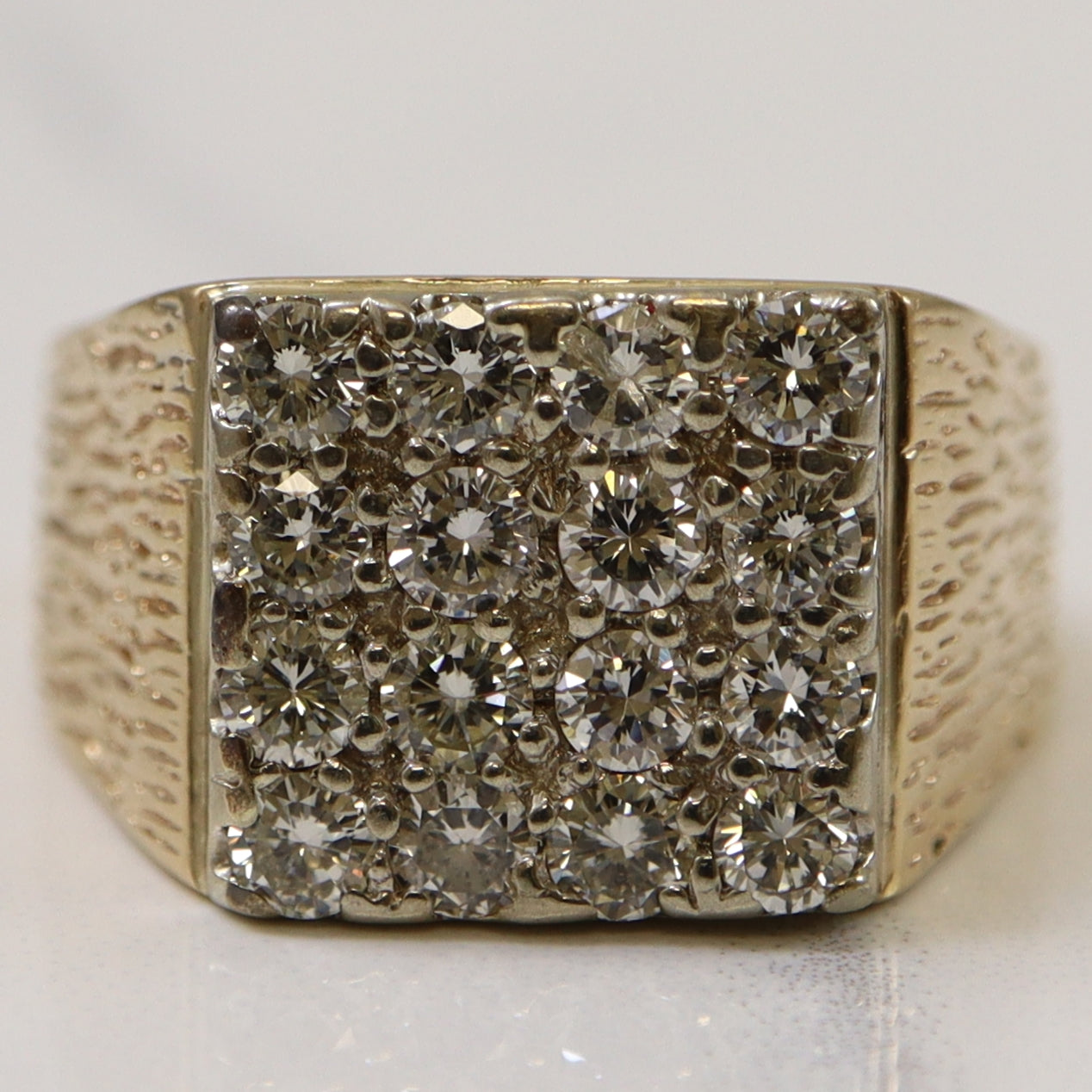 Pave Set Diamond Ring | 1.26ctw | SZ 10.75 |