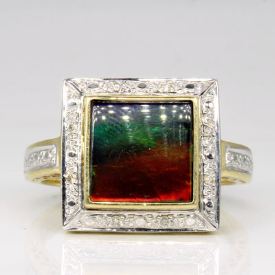 Ammolite & Diamond Cocktail Ring | 1.60ct, 0.04ctw | SZ 11 |