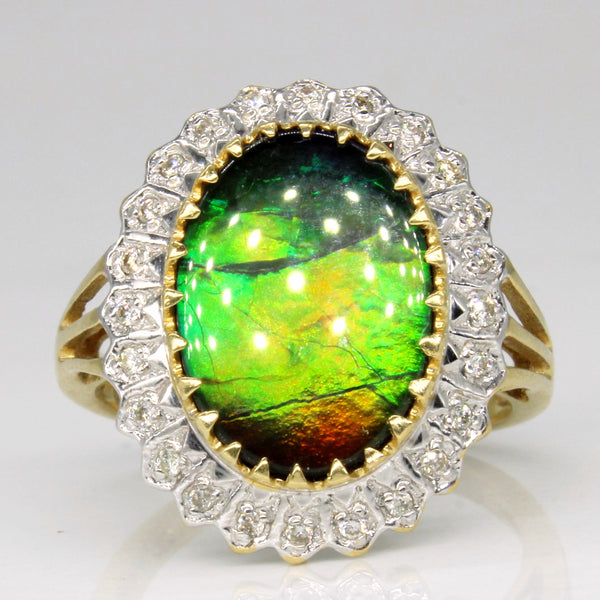 Ammolite & Diamond Cocktail Ring | 1.85ct, 0.12ctw | SZ 7.25 |