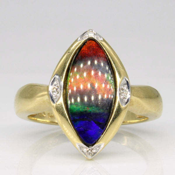 Ammolite & Diamond Cocktail Ring | 1.50ct, 0.02ctw | SZ 7 |