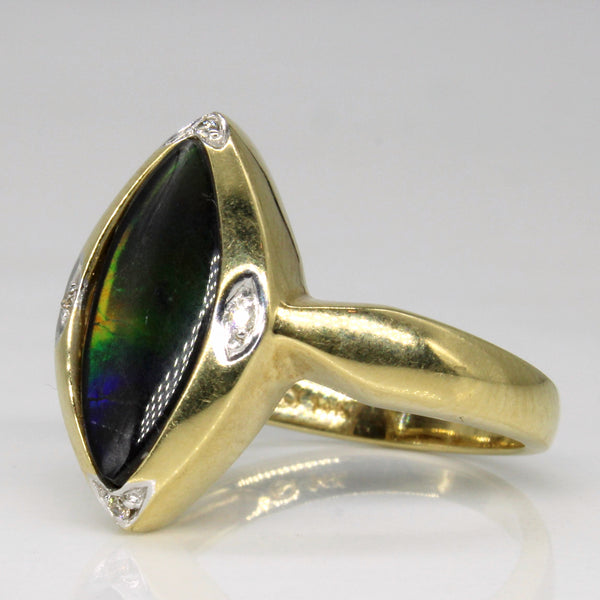 Ammolite & Diamond Cocktail Ring | 1.50ct, 0.02ctw | SZ 7 |