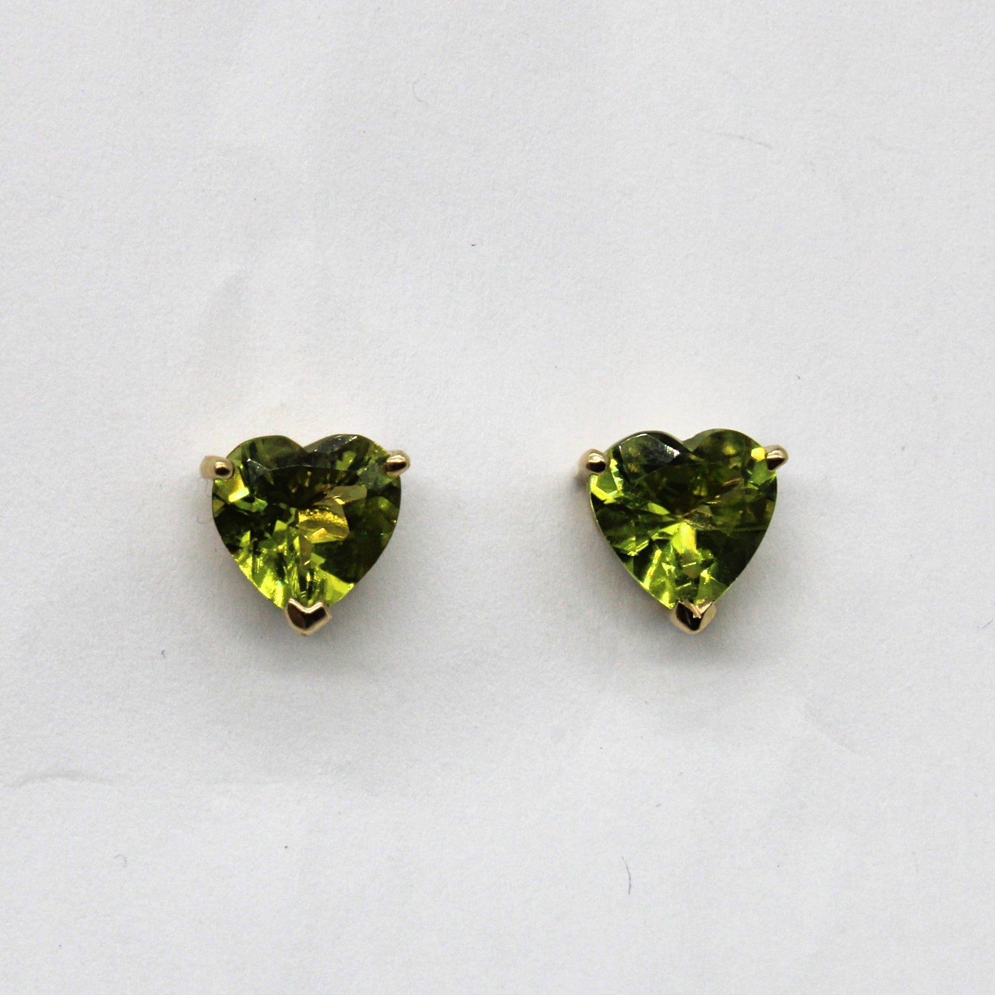 Peridot Heart Stud Earrings | 2.50ctw |