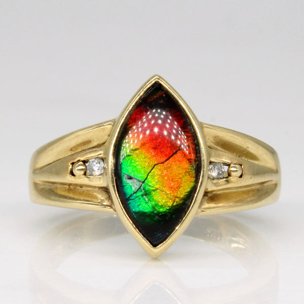 Ammolite & Diamond Cocktail Ring | 1.00ct, 0.02ctw | SZ 6.5 |