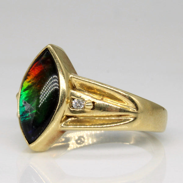 Ammolite & Diamond Cocktail Ring | 1.00ct, 0.02ctw | SZ 6.5 |