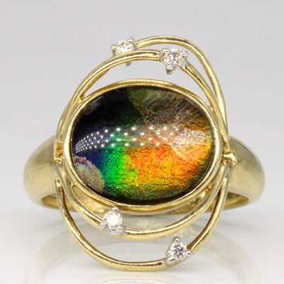 Ammolite & Diamond Cocktail Ring | 1.80ct, 0.04ctw | SZ 8.25 |